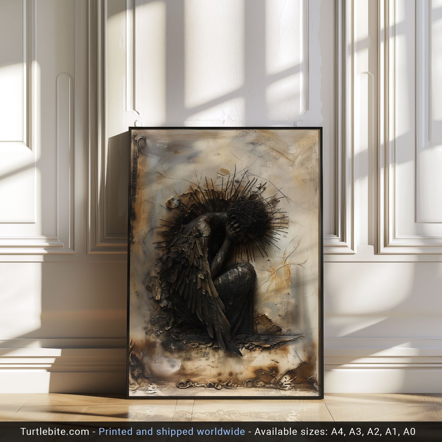 Fallen Angel Poster - Gothic Eerie Wall Art for Home Decor