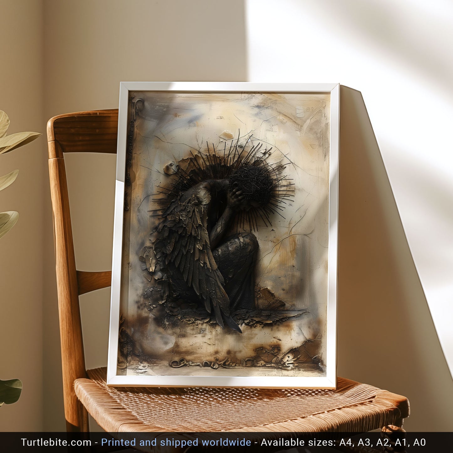 Fallen Angel Poster - Gothic Eerie Wall Art for Home Decor