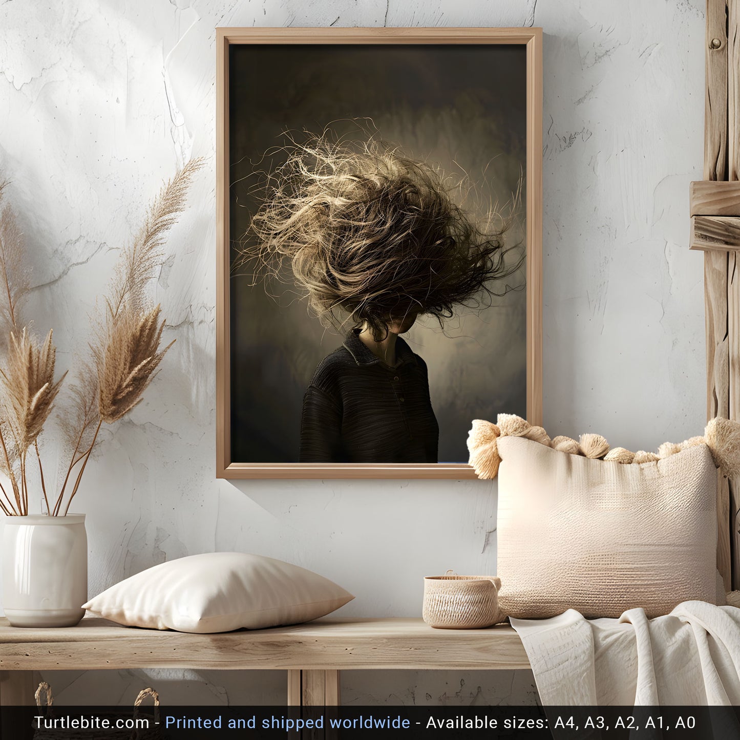 Dark Art Print for Those Bad Hair Days - Quirky Poster for Fun Decor