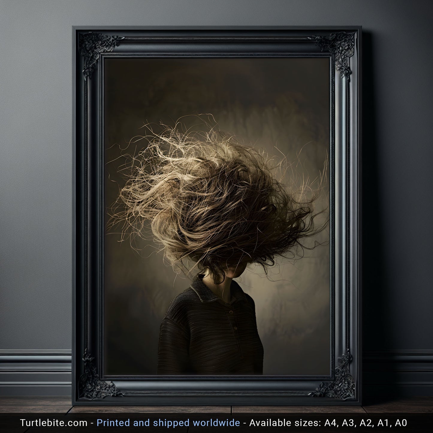 Dark Art Print for Those Bad Hair Days - Quirky Poster for Fun Decor