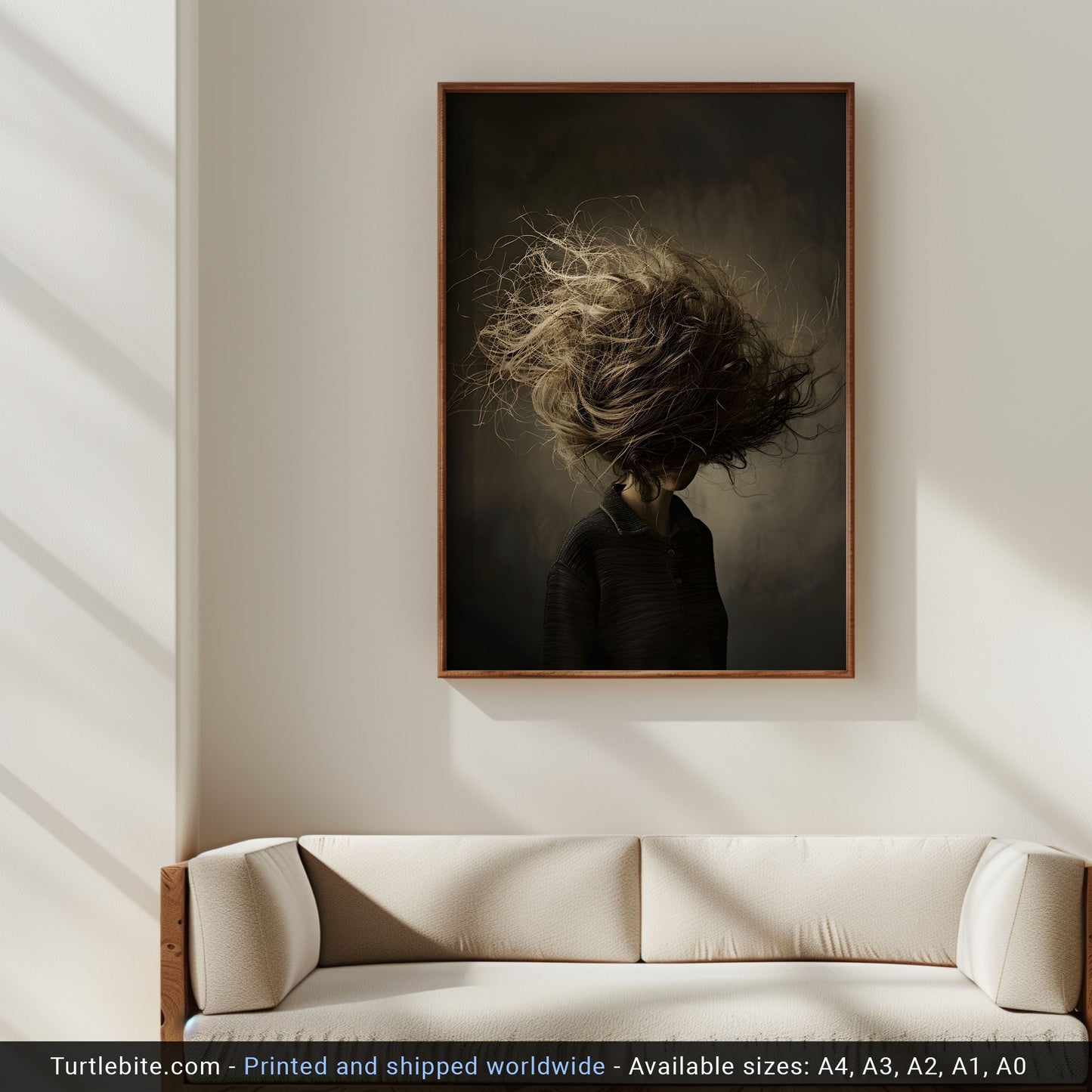 Dark Art Print for Those Bad Hair Days - Quirky Poster for Fun Decor