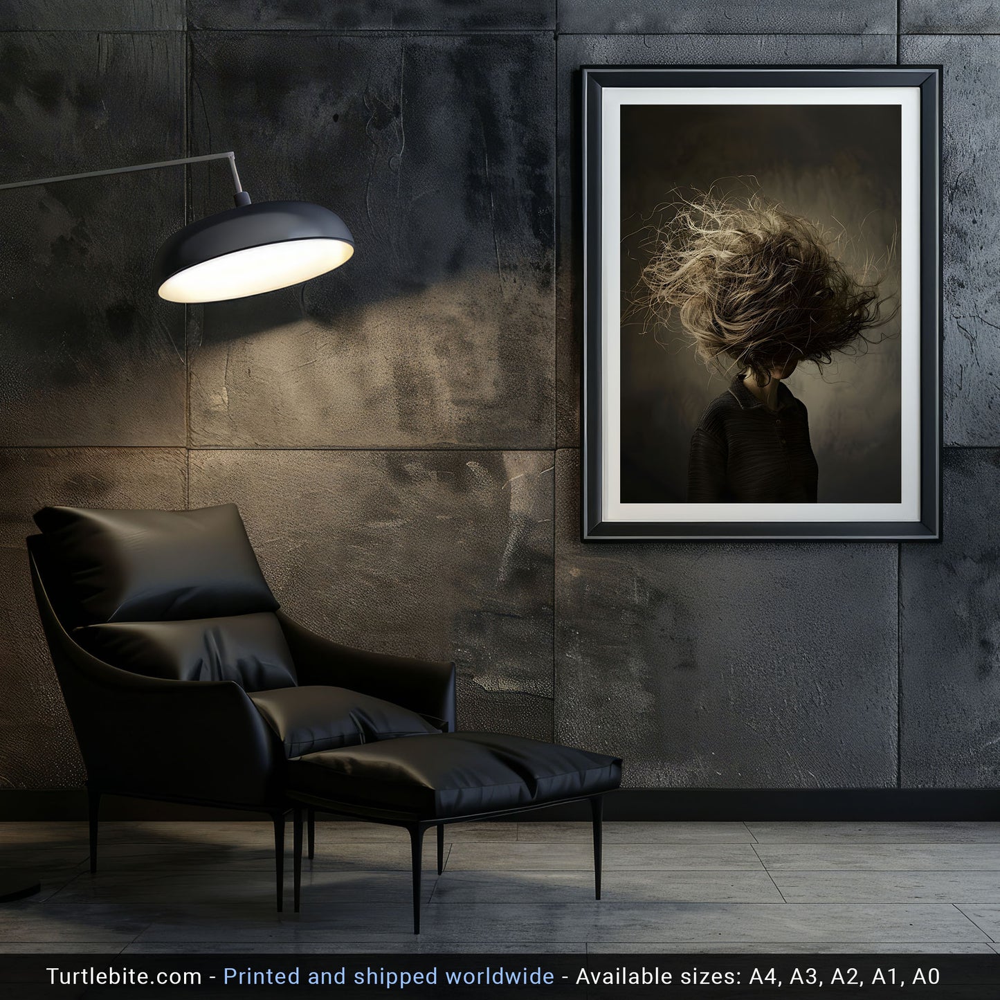 Dark Art Print for Those Bad Hair Days - Quirky Poster for Fun Decor