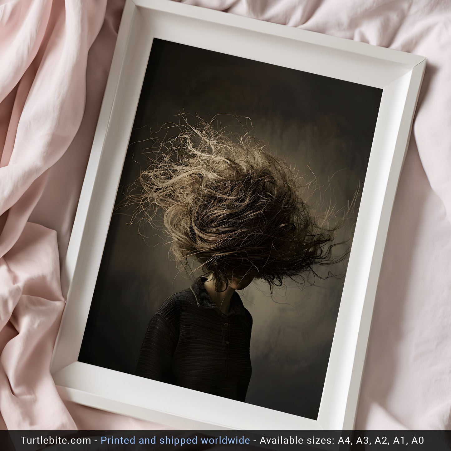 Dark Art Print for Those Bad Hair Days - Quirky Poster for Fun Decor