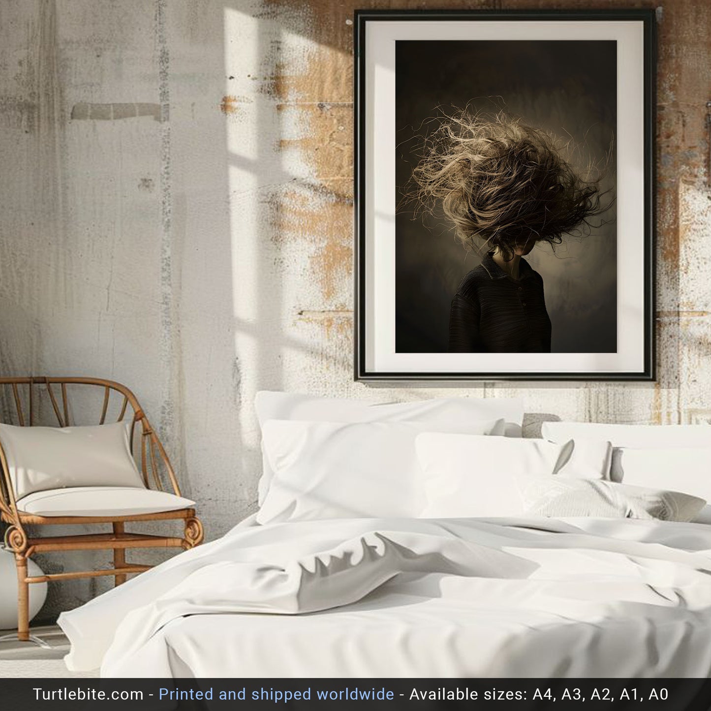 Dark Art Print for Those Bad Hair Days - Quirky Poster for Fun Decor