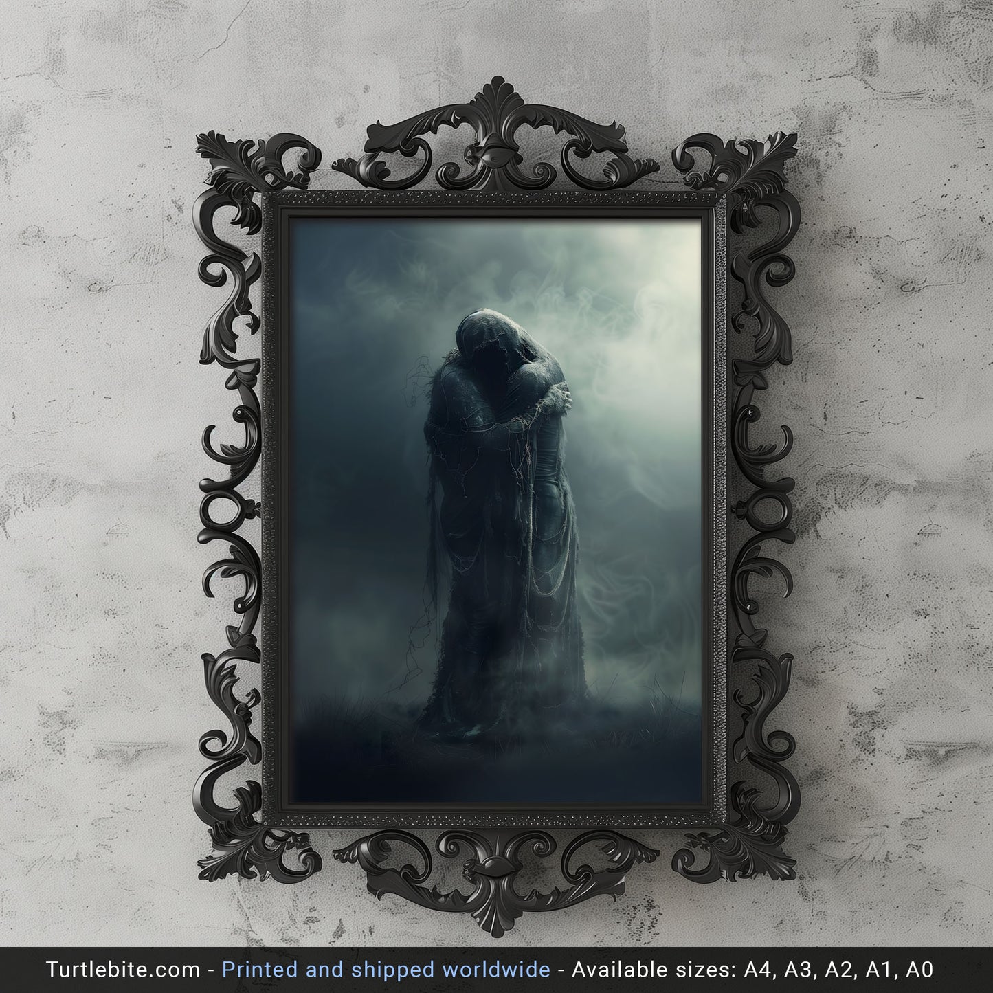 Dark Eternal Love Poster, Gothic Romance Home Decor, Moody Art Print