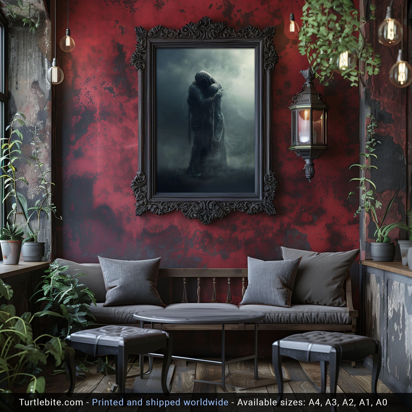 Dark Eternal Love Poster, Gothic Romance Home Decor, Moody Art Print