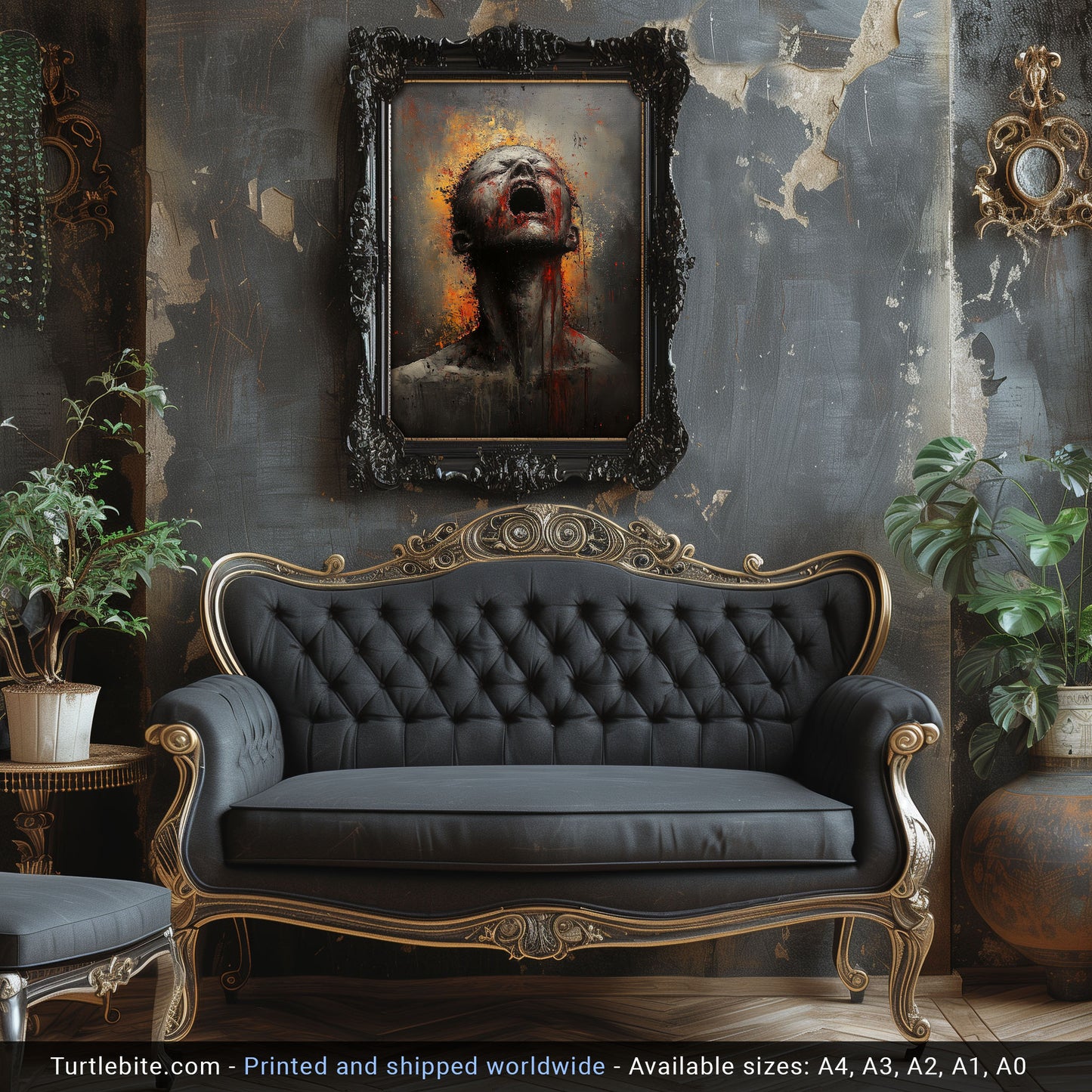 Dark Gritty Horror Art Print | Silent Scream Oil Painting | Creepy Poster