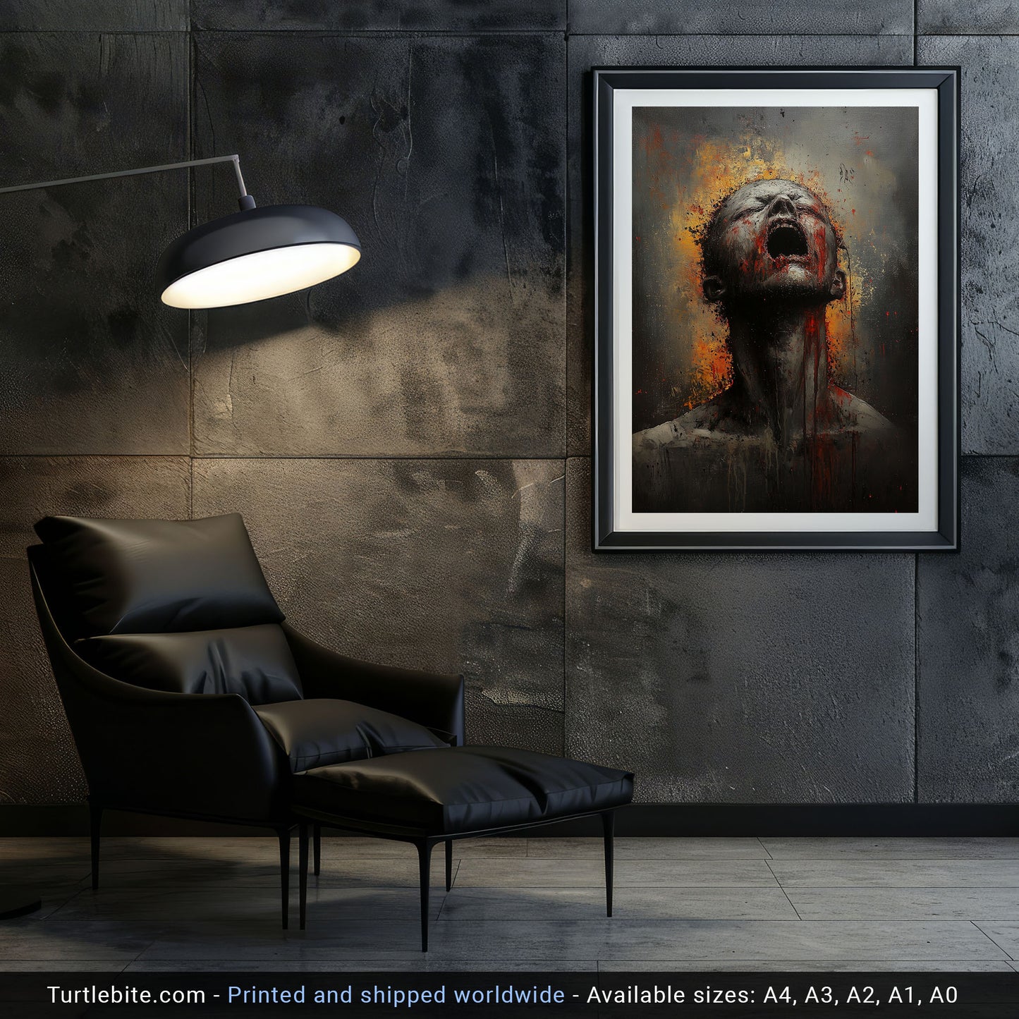 Dark Gritty Horror Art Print | Silent Scream Oil Painting | Creepy Poster