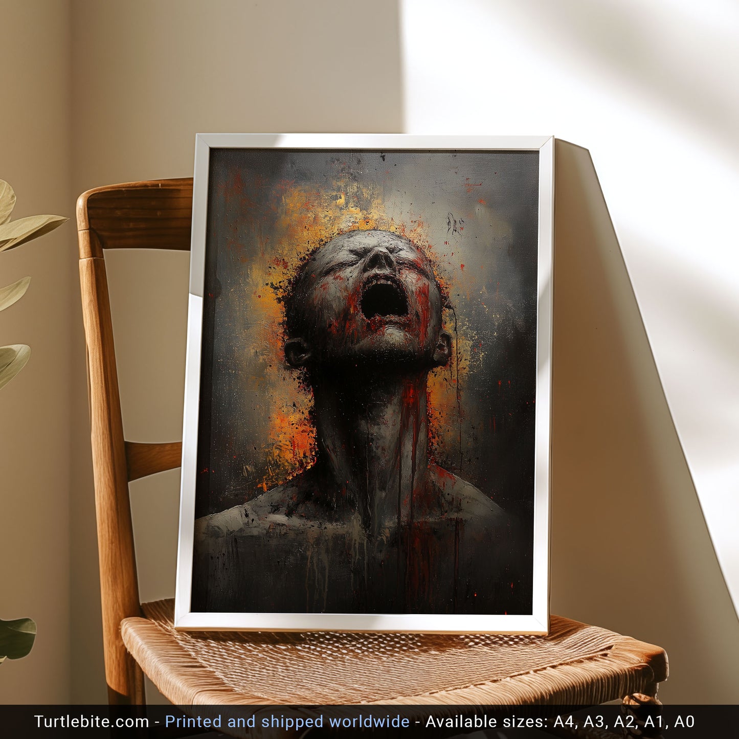 Dark Gritty Horror Art Print | Silent Scream Oil Painting | Creepy Poster