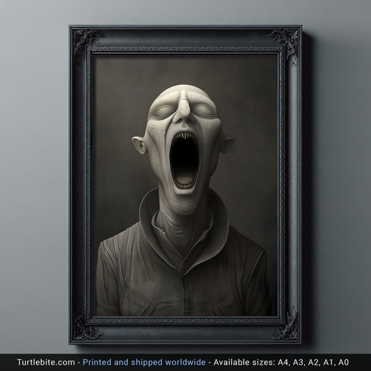 Dark Wall Art Painting - Nosferatu Inspired Silent Scream Poster - Halloween Home Decor