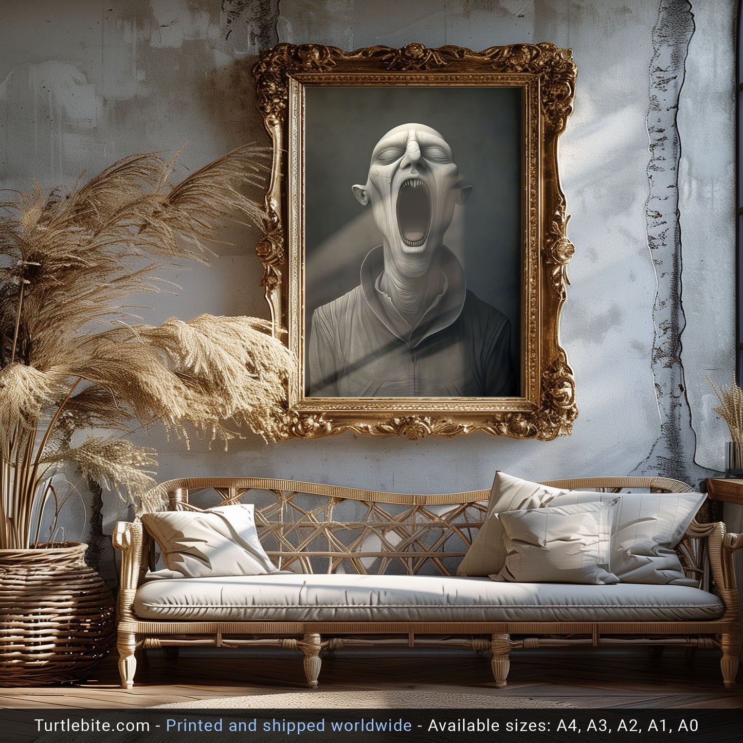 Dark Wall Art Painting - Nosferatu Inspired Silent Scream Poster - Halloween Home Decor