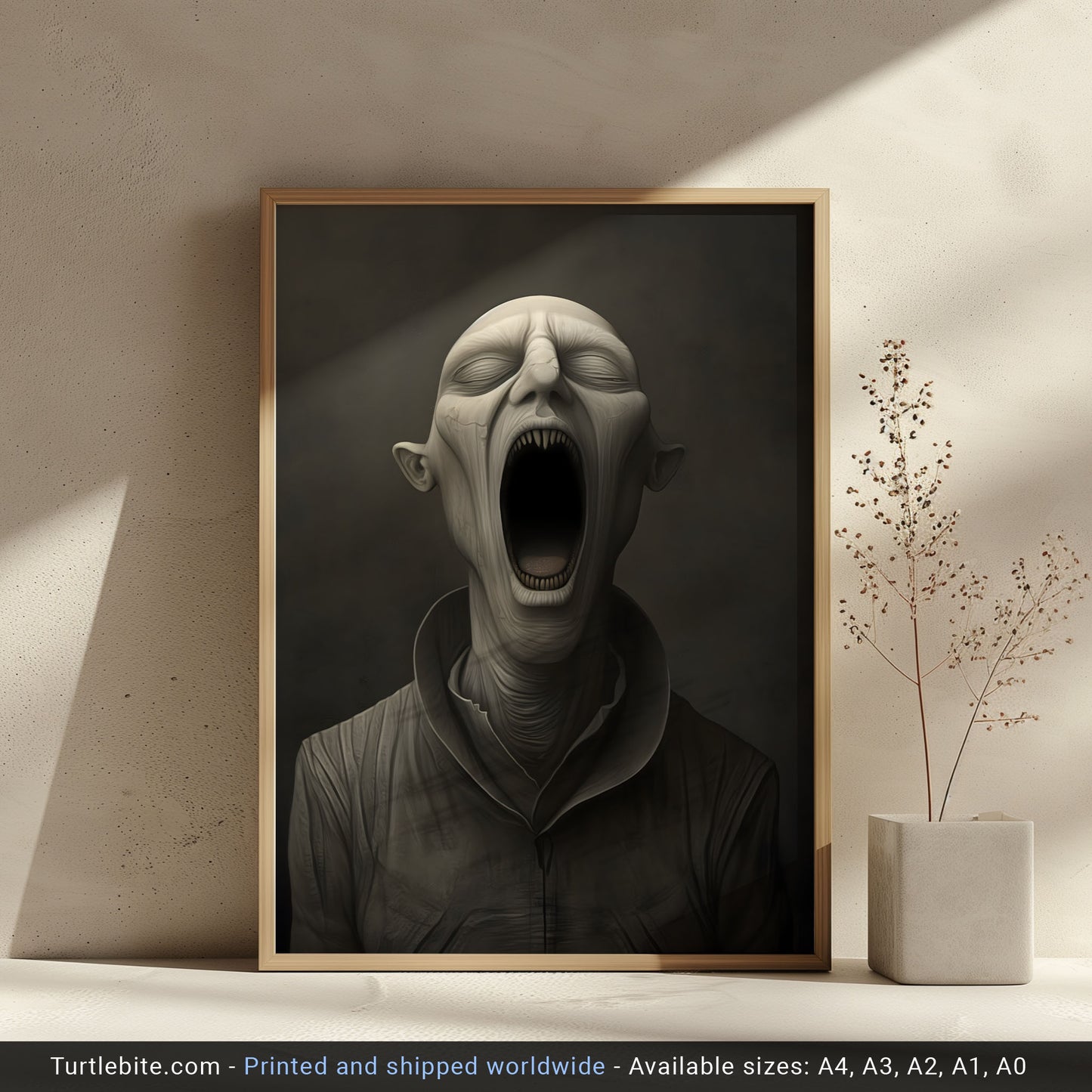 Dark Wall Art Painting - Nosferatu Inspired Silent Scream Poster - Halloween Home Decor