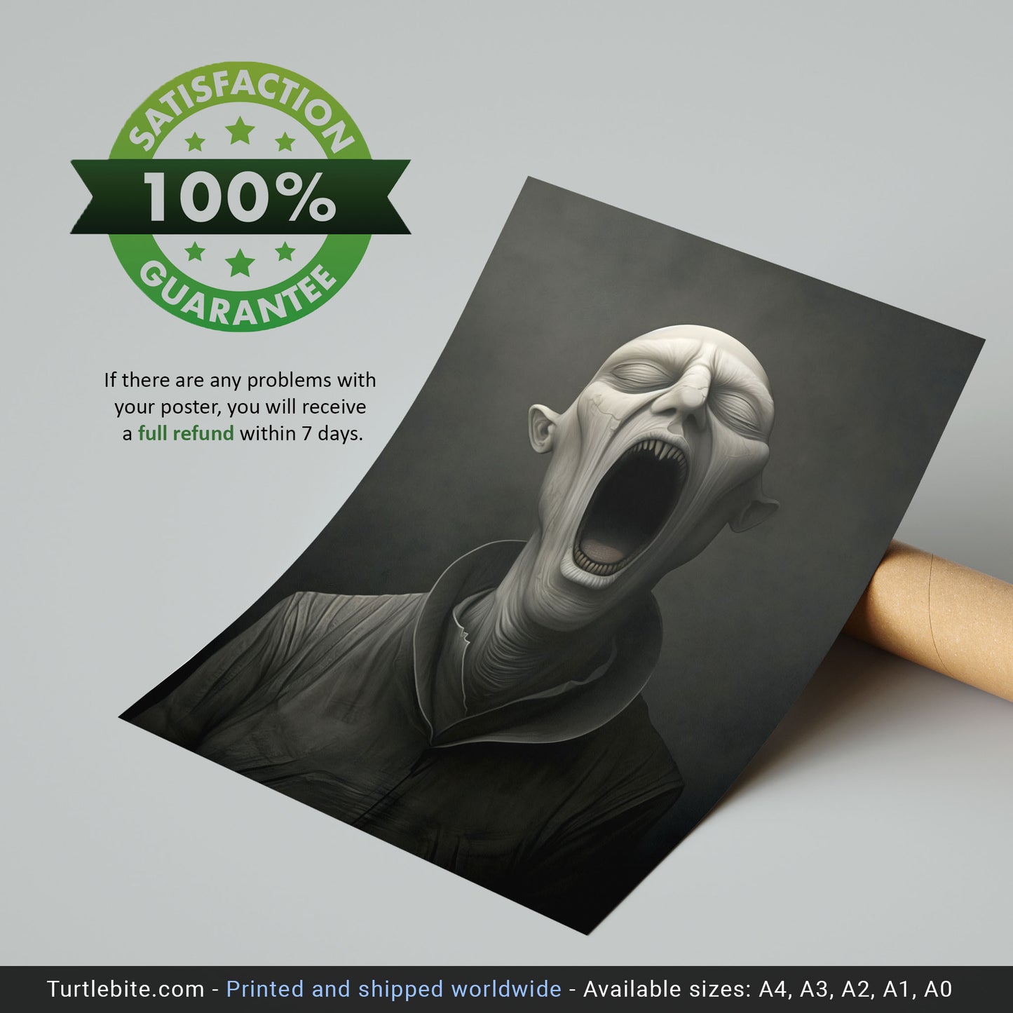 Dark Wall Art Painting - Nosferatu Inspired Silent Scream Poster - Halloween Home Decor