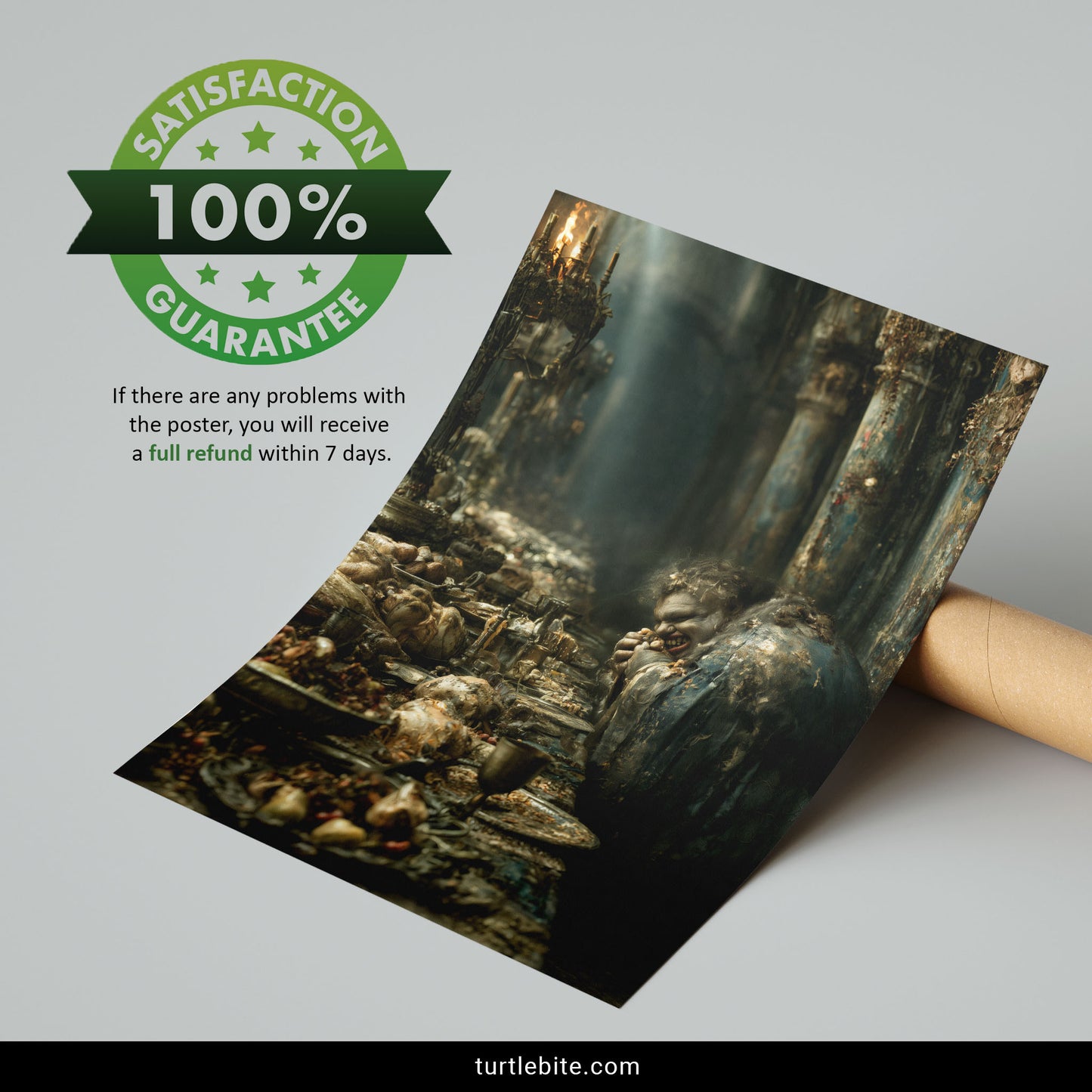 Grotesque Feast Wall Art, Dark Humor Poster