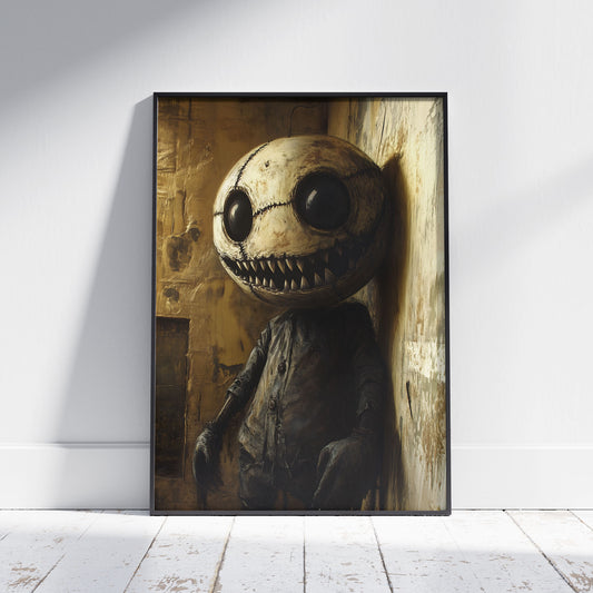 Eerie Pacman Painting Poster | Mysterious Spooky Painting