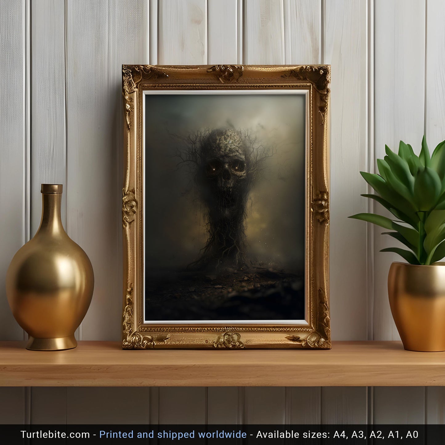 Extra Large Gothic Wall Art Prints - Eerie Tree of Death Wall Art with Creepy Skull Print - Dark Aesthetic Poster Decor