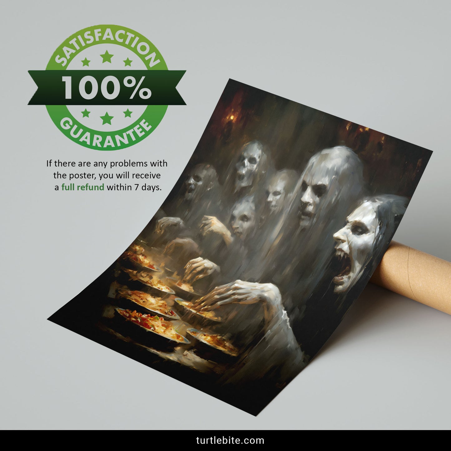 Ghost Art Print, Haunting Specter Feast Gothic Poster