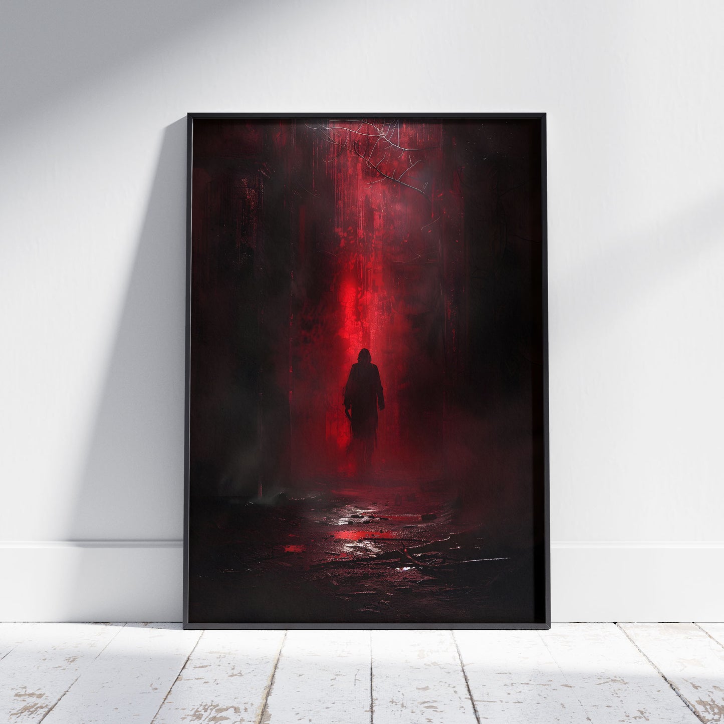 Gothic Epic Poster - Mystical Creepy Wall Art - Dark Red Hue - Cinematic Print