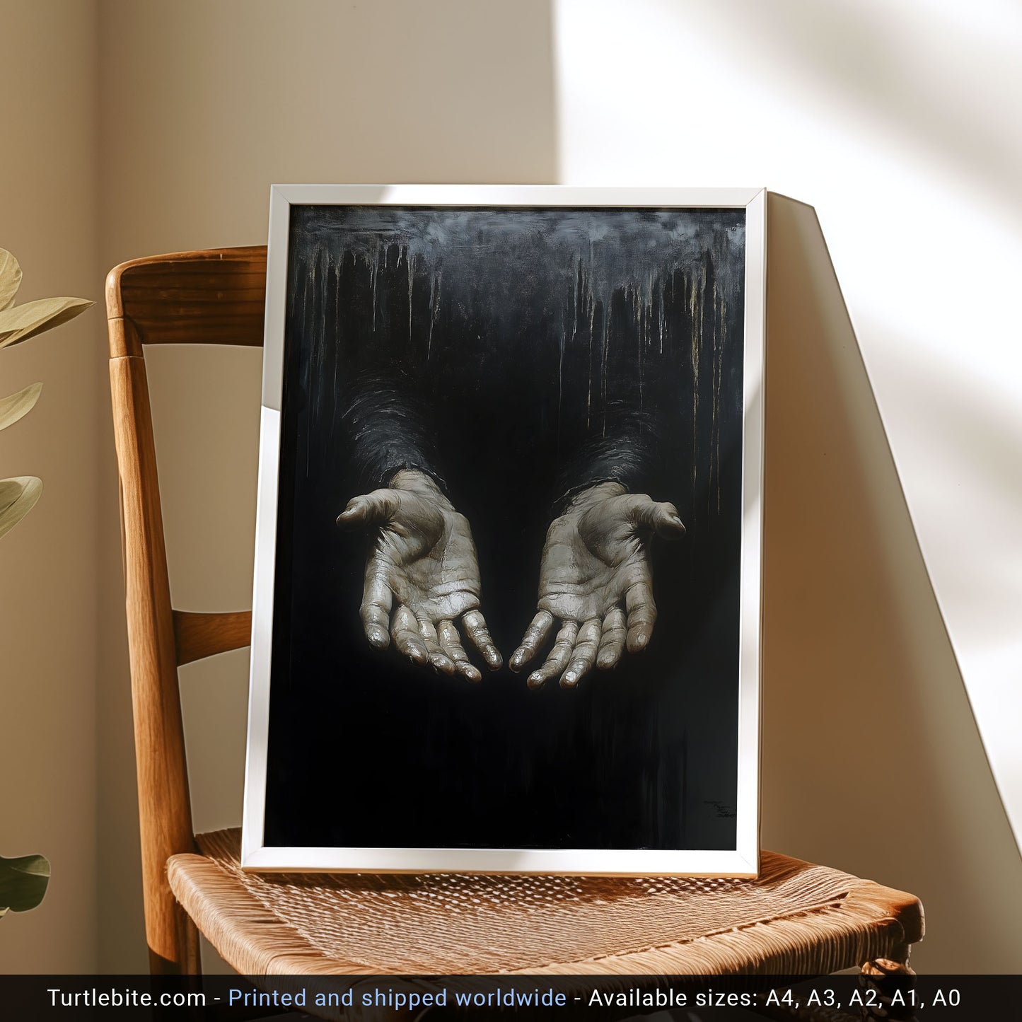 Gothic Reaching Hands Poster - Dark and Moody Wall Decor