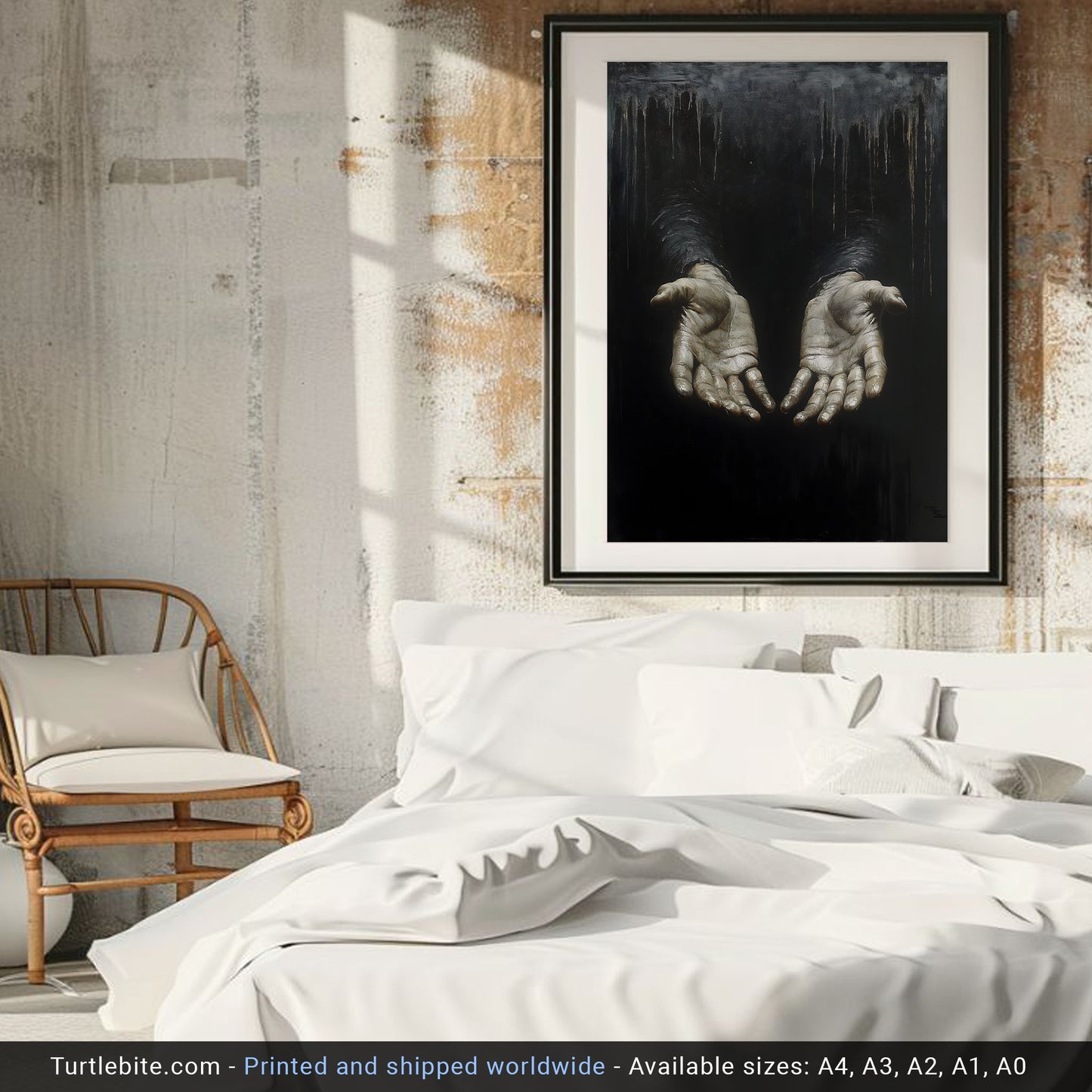 Gothic Reaching Hands Poster - Dark and Moody Wall Decor