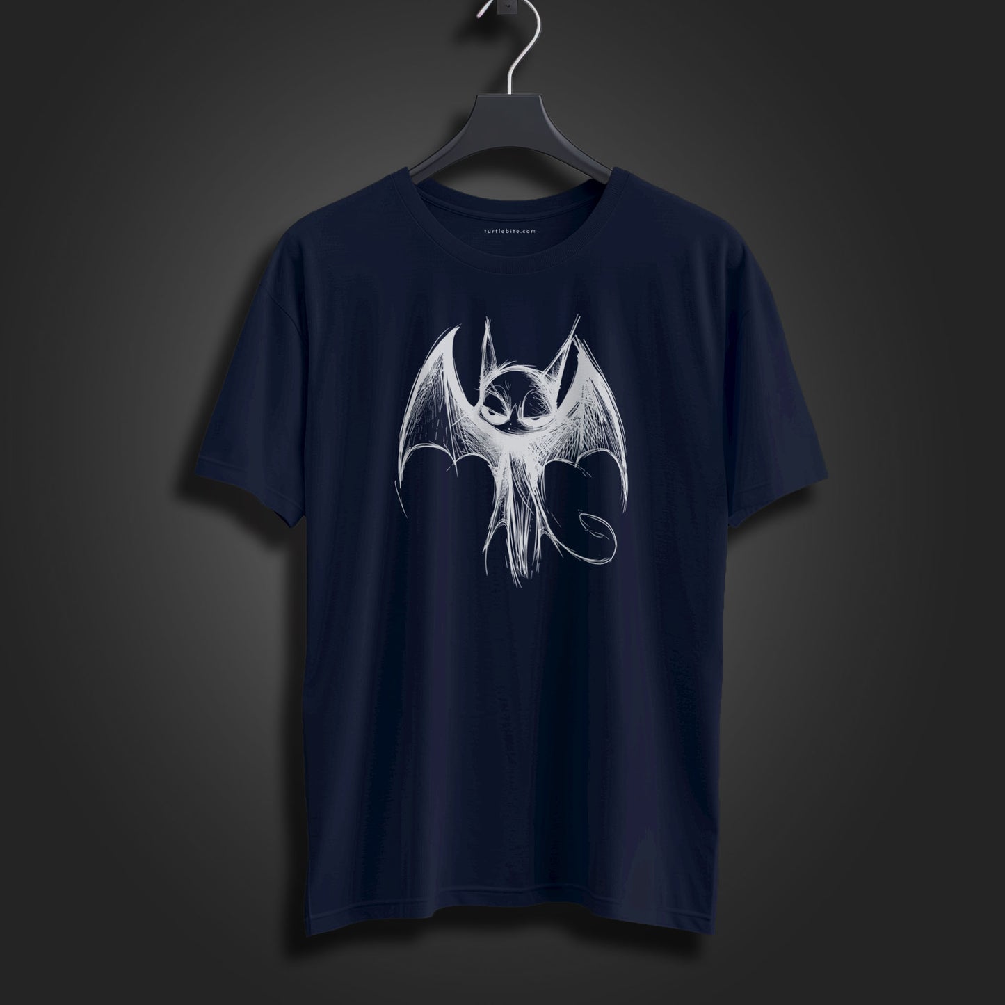 Gothic Shirt with Scribble Bat Design: Edgy Graphic Tee