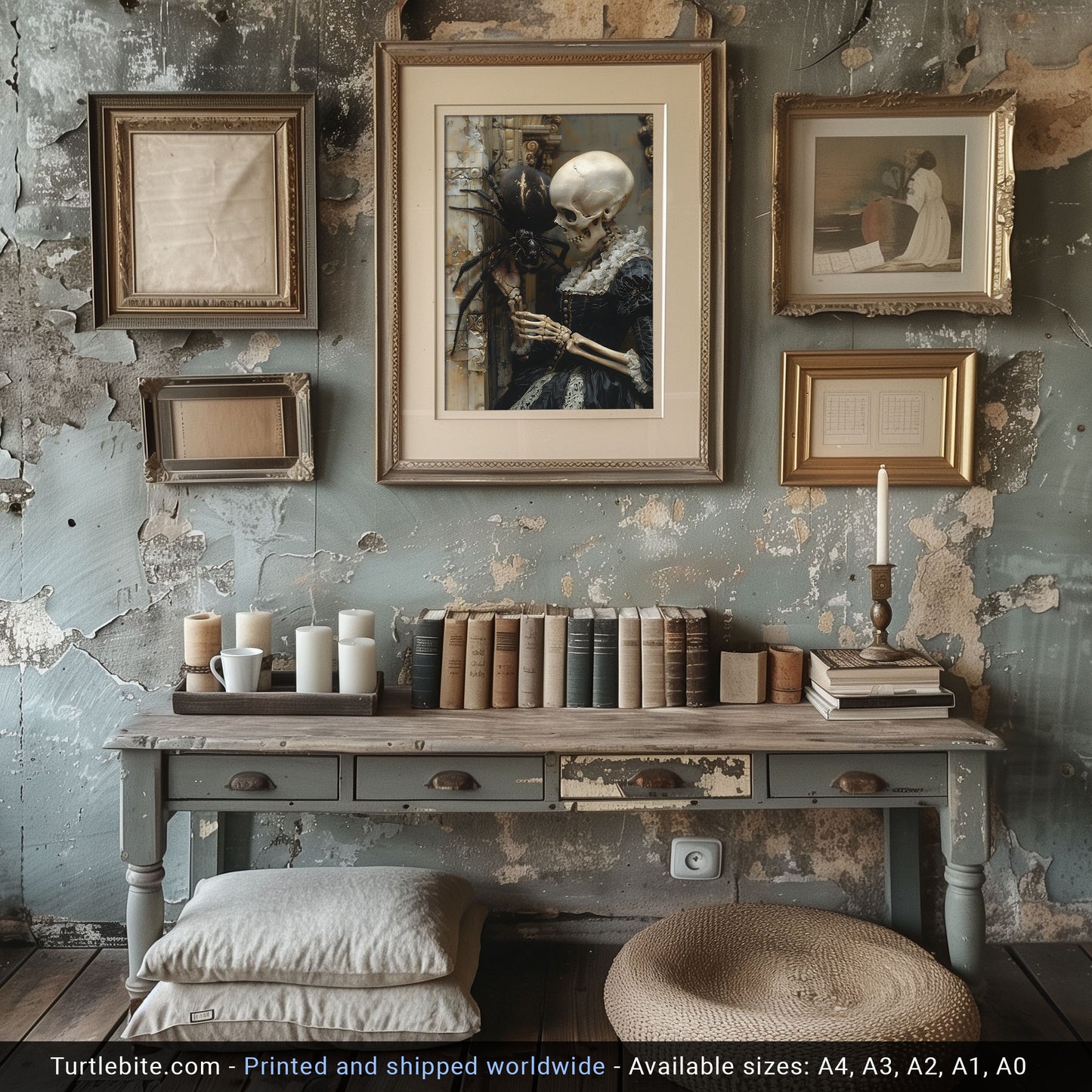 Macabre Meeting of Beauty and the Spider - Gothic Wall Art
