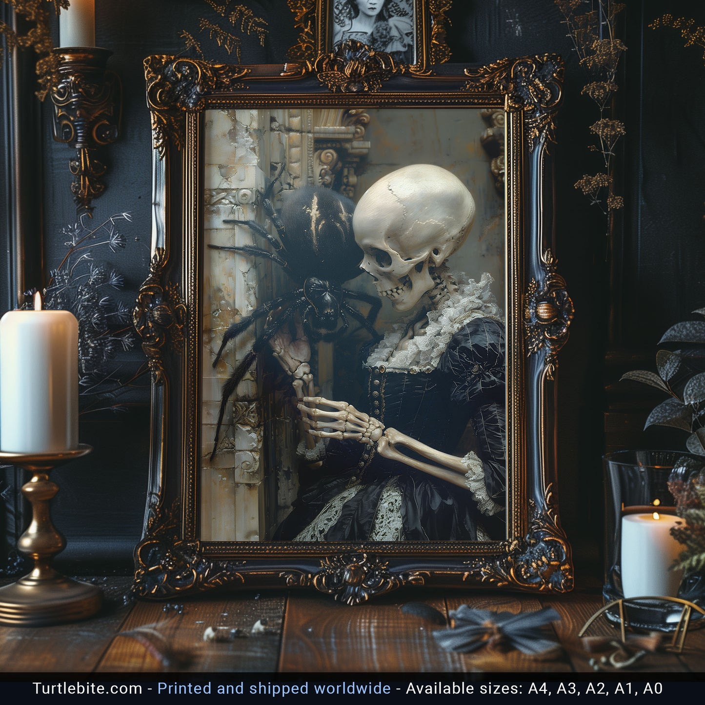 Macabre Meeting of Beauty and the Spider - Gothic Wall Art