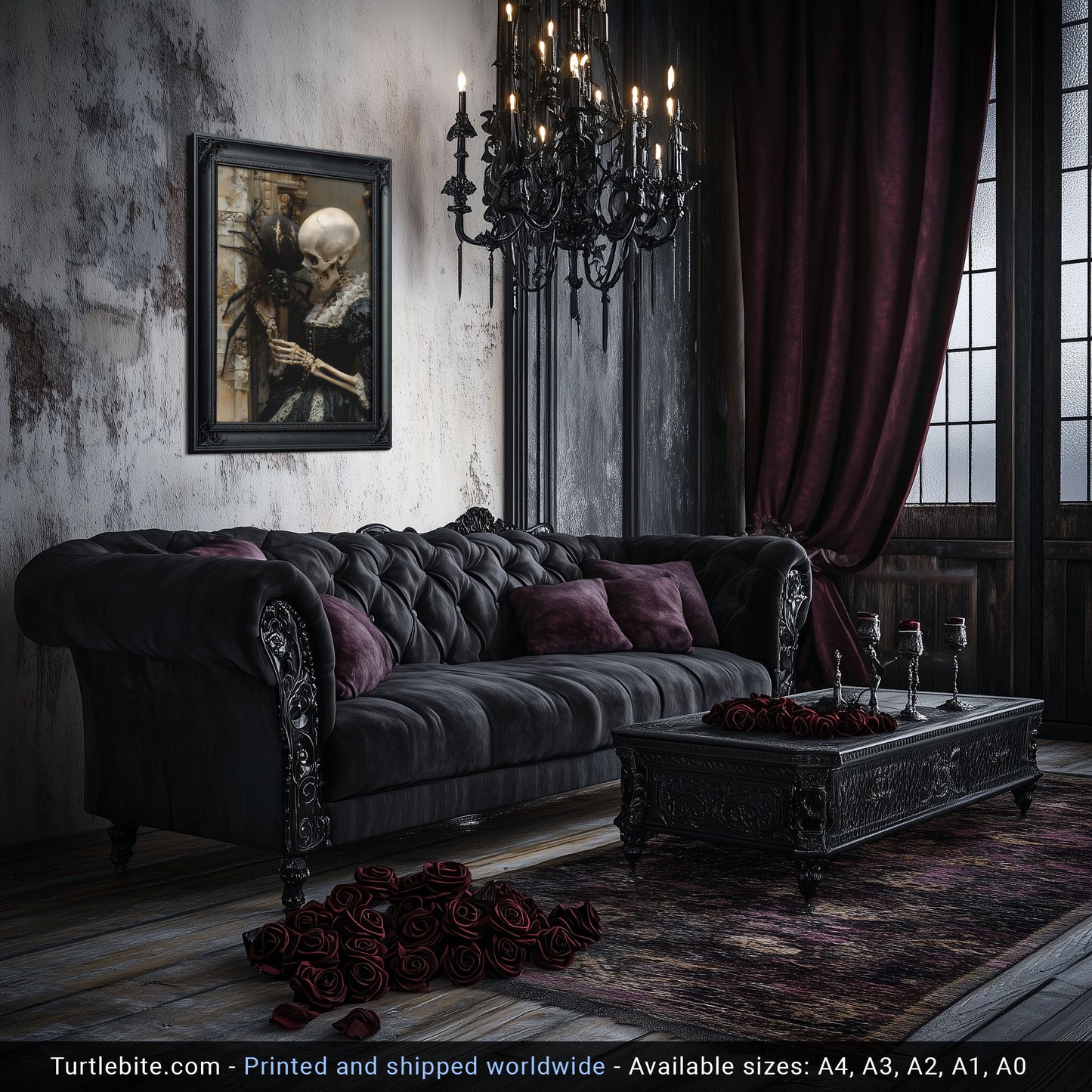Macabre Meeting of Beauty and the Spider - Gothic Wall Art