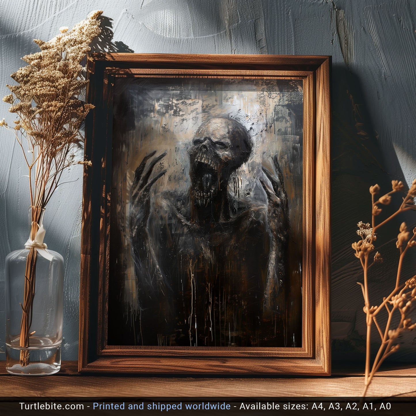 Gritty Scary Oil Painting of Soul leaving Body, Gothic Dark Poster Print, Moody Wall Art