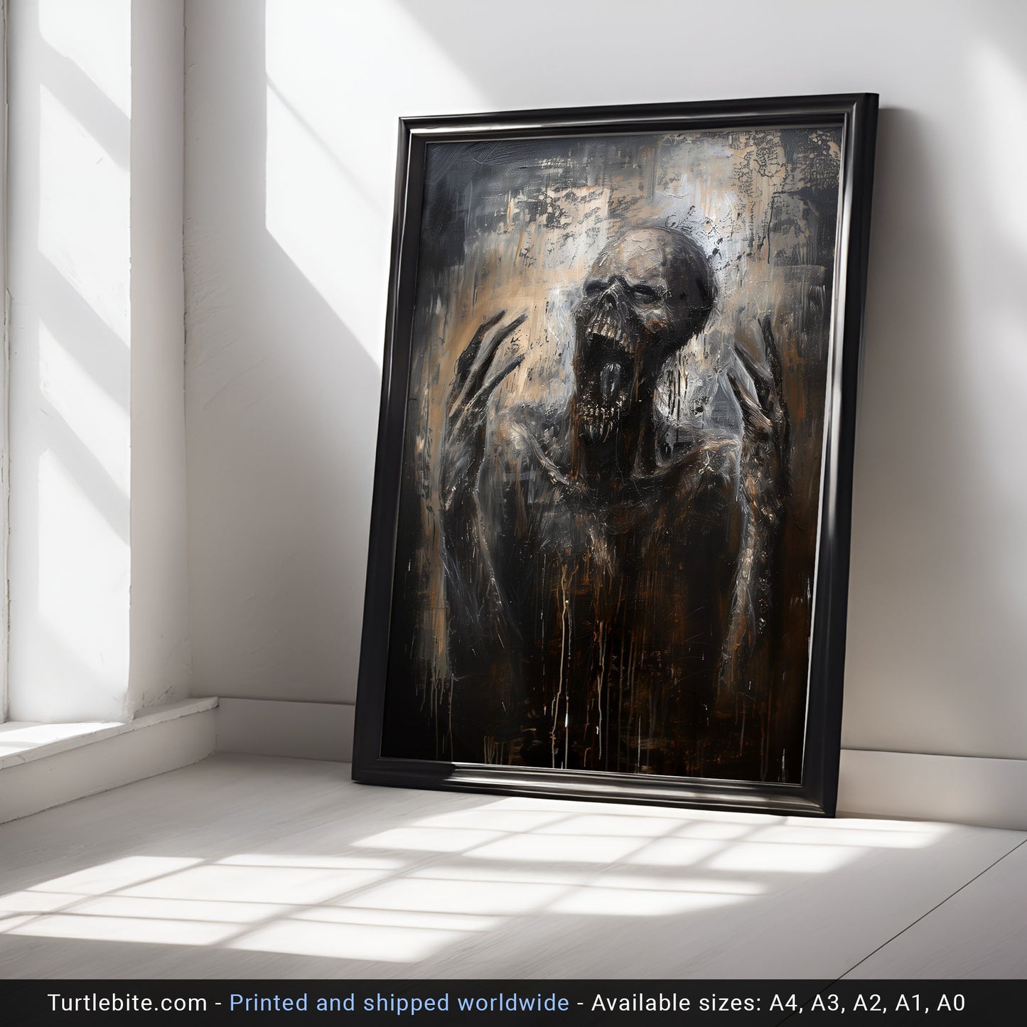 Gritty Scary Oil Painting of Soul leaving Body, Gothic Dark Poster Print, Moody Wall Art