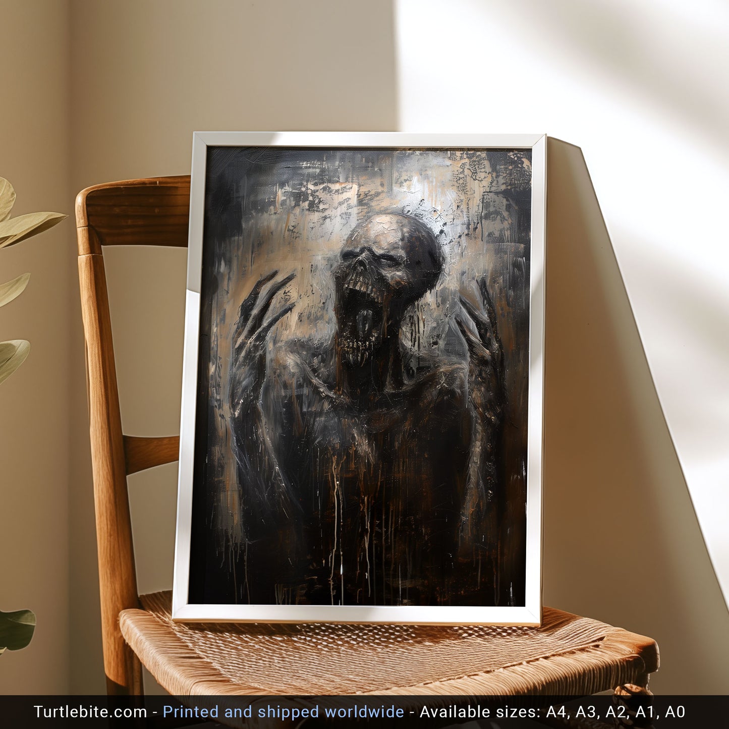 Gritty Scary Oil Painting of Soul leaving Body, Gothic Dark Poster Print, Moody Wall Art