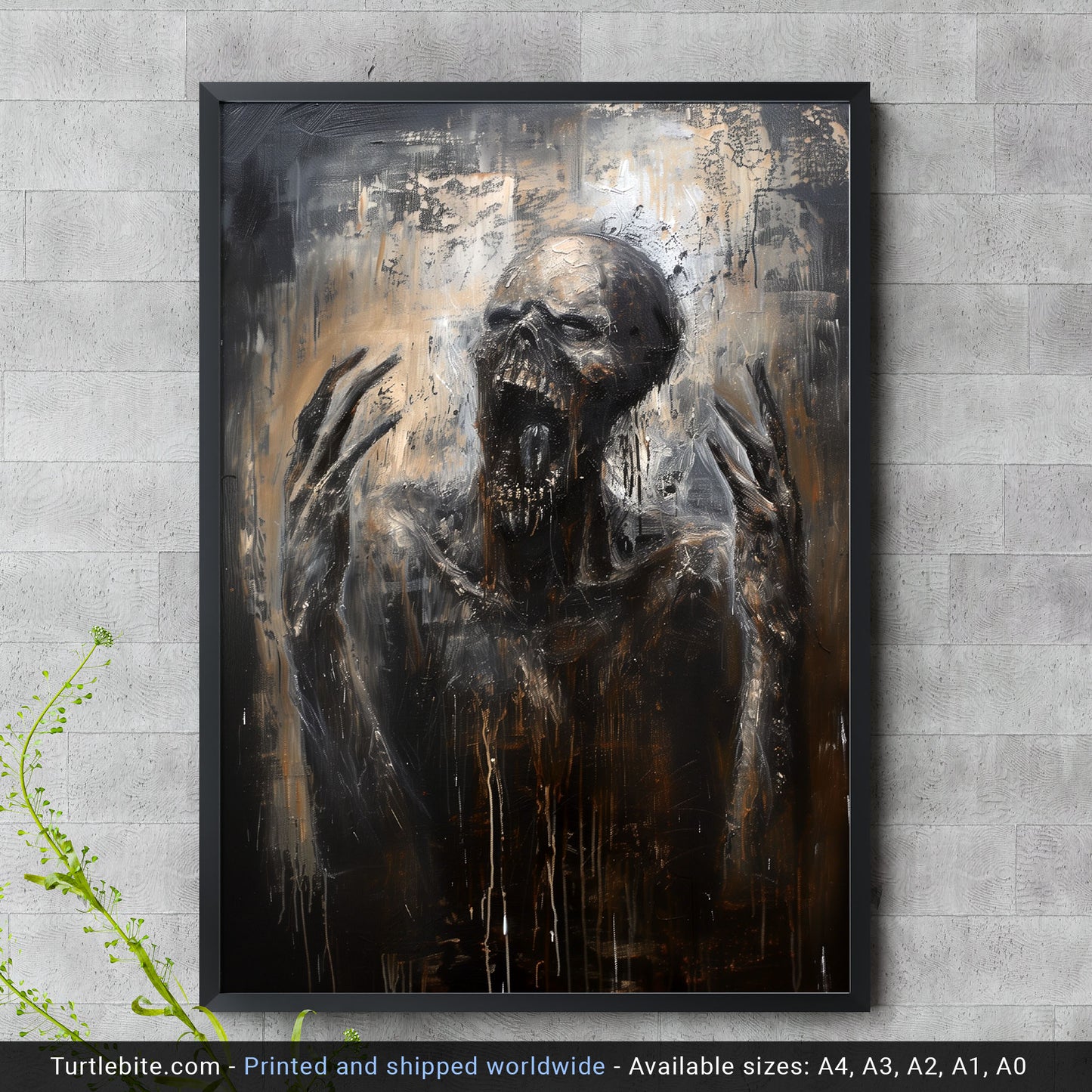 Gritty Scary Oil Painting of Soul leaving Body, Gothic Dark Poster Print, Moody Wall Art