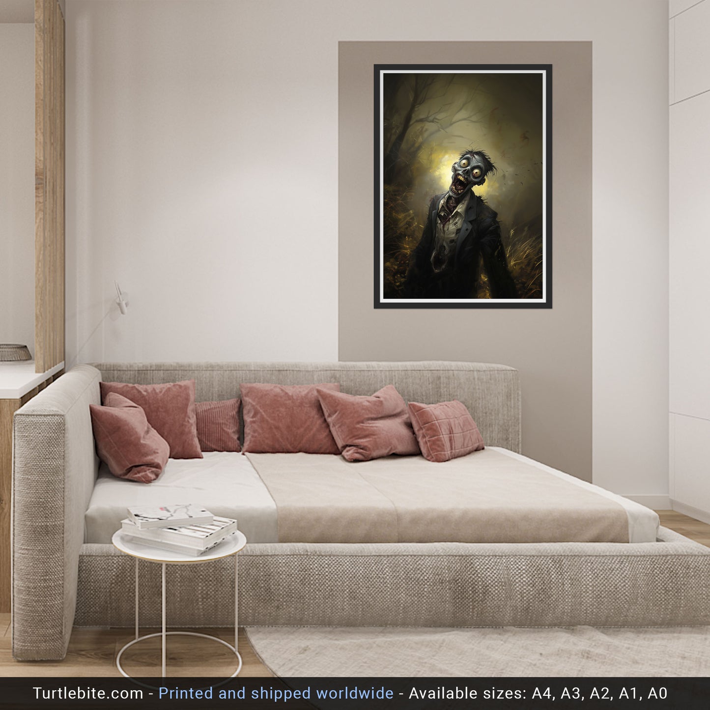 Hilarious Zombie Poster, Chilling Wall Decor, Dark and Creepy Posters, Gruesome Art Prints