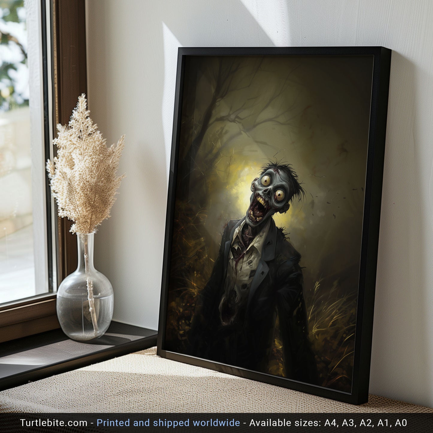 Hilarious Zombie Poster, Chilling Wall Decor, Dark and Creepy Posters, Gruesome Art Prints