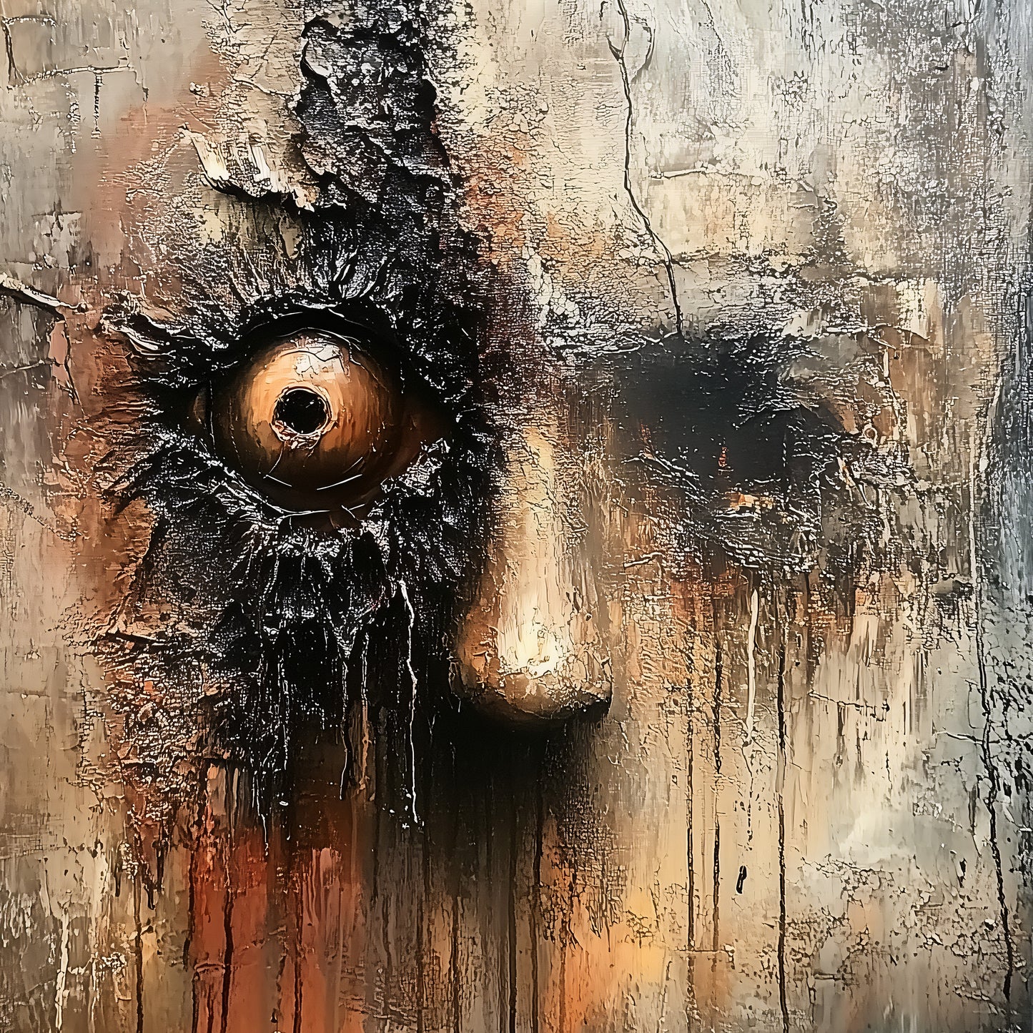 I'm watching you! Painting Poster, Creepy Wall Art, Dark Spooky Print, Bizarre Large Painting for Living Room