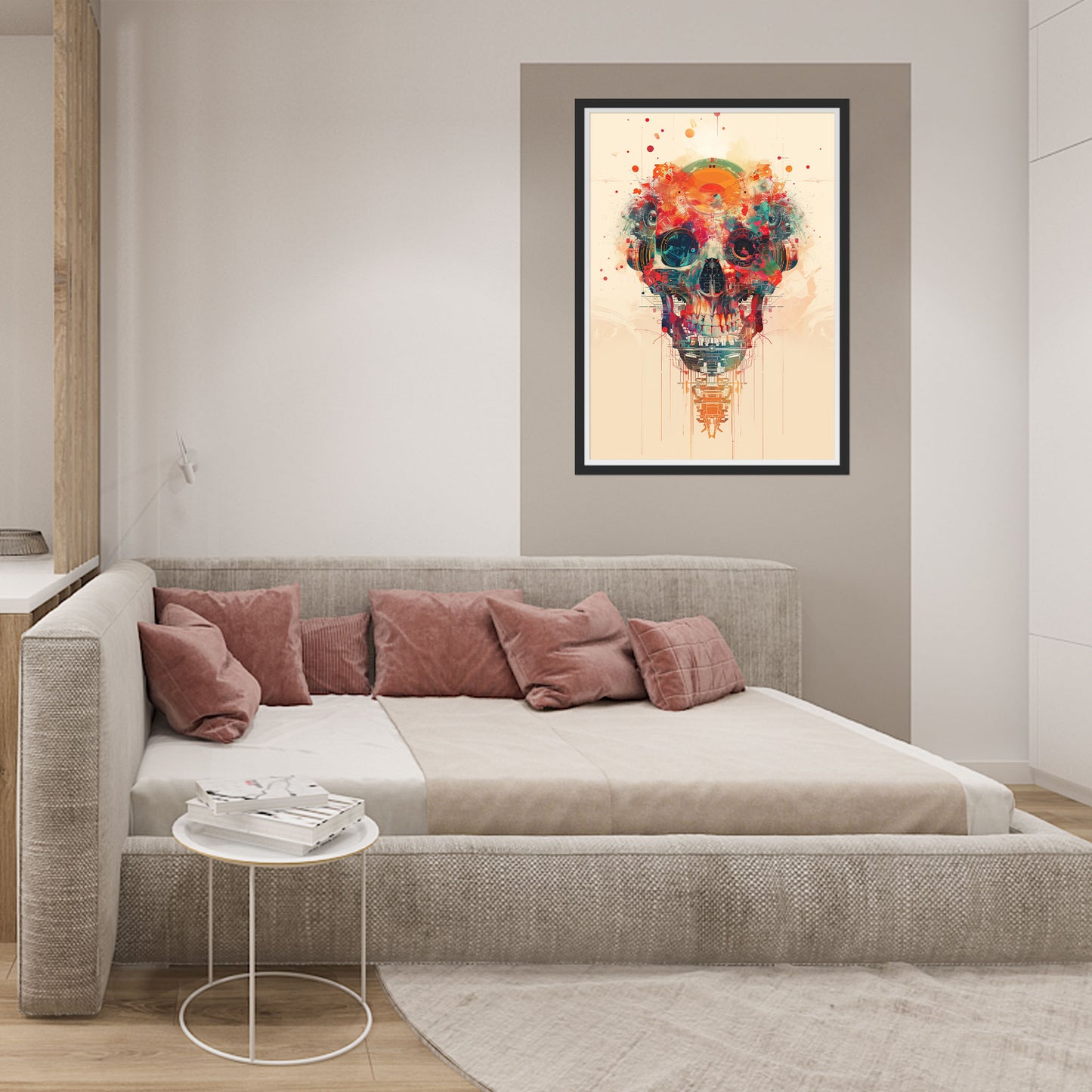 Mechanical Colorful Skull Poster - Weirdcore Art Print