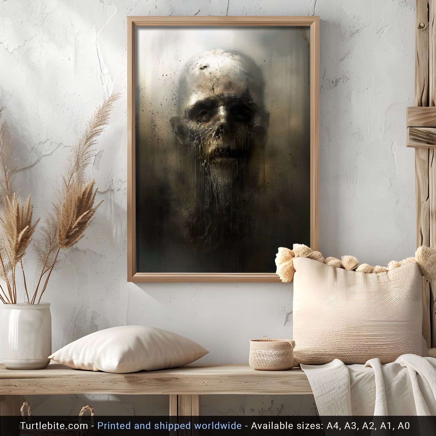 Scary Zombie Portrait Painting Poster - Eerie Whimsigoth Print