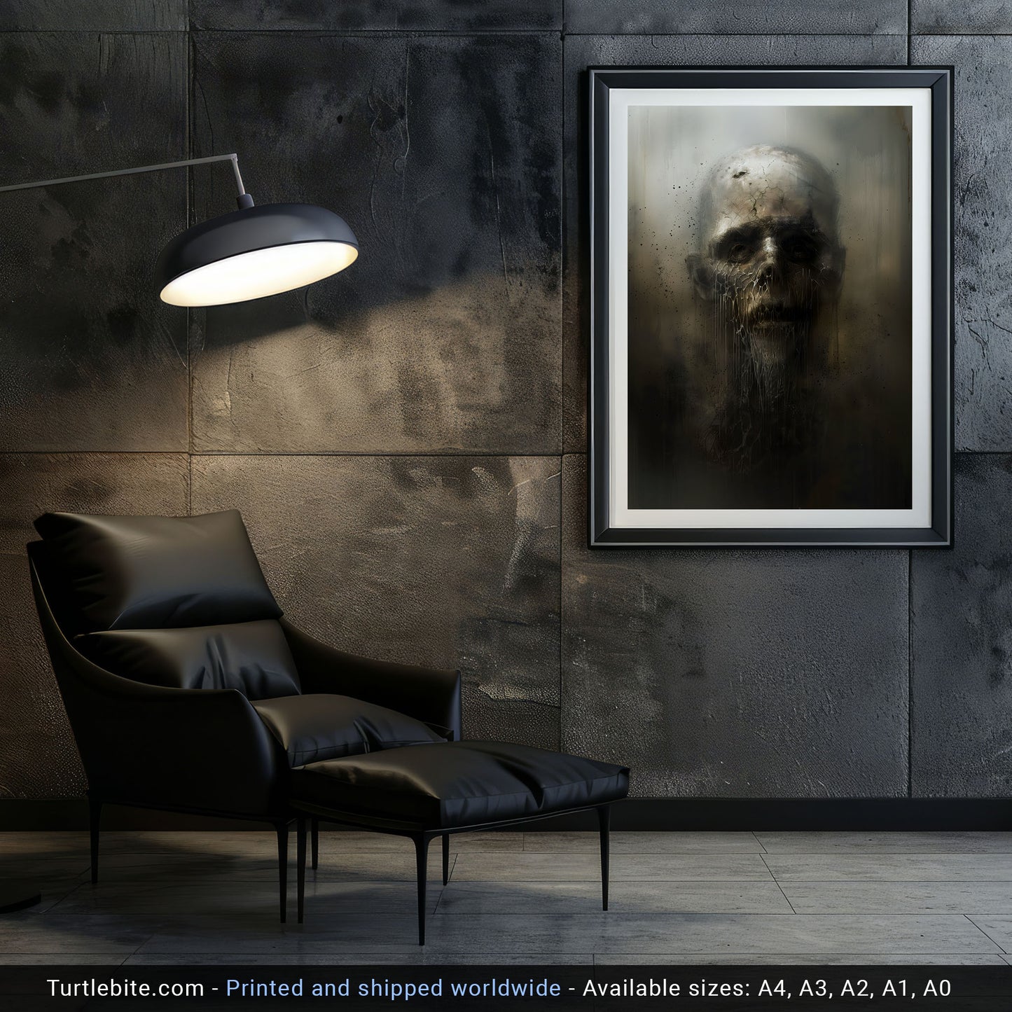 Scary Zombie Portrait Painting Poster - Eerie Whimsigoth Print