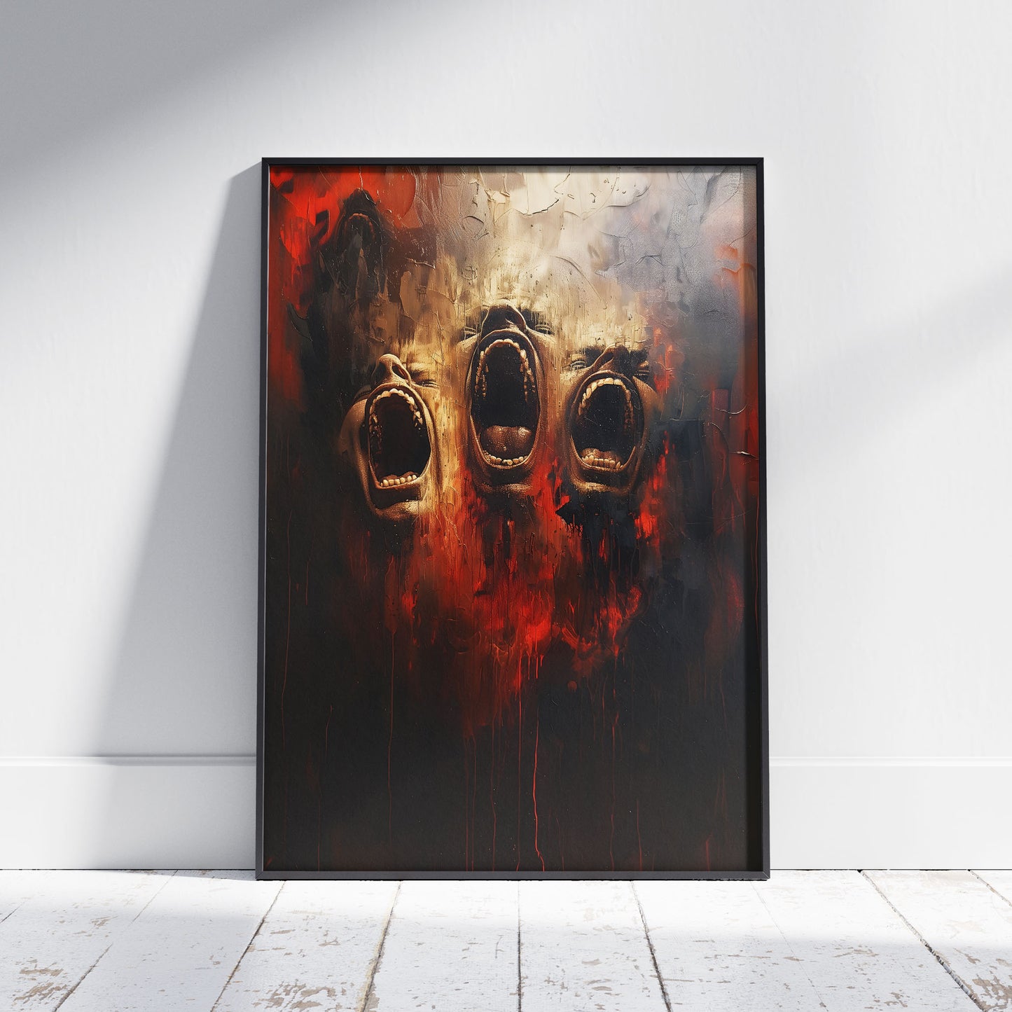 Screams from Hell Poster - Dark Gothic Oil Painting - Horror Art Print