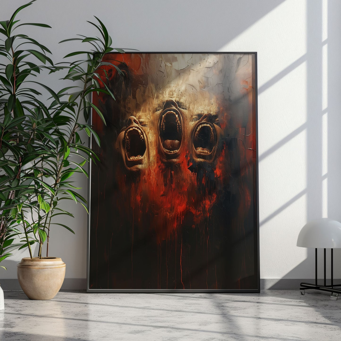 Screams from Hell Poster - Dark Gothic Oil Painting - Horror Art Print