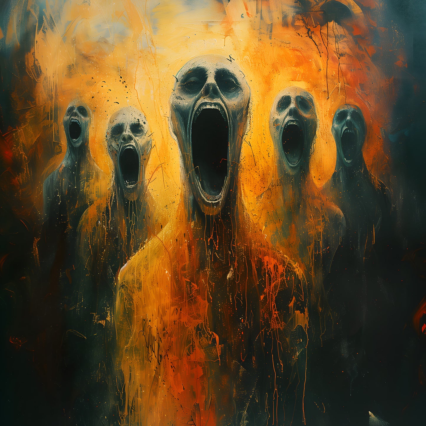 Screams from Hell Poster - Dark Gothic Painting - Horror Art Print