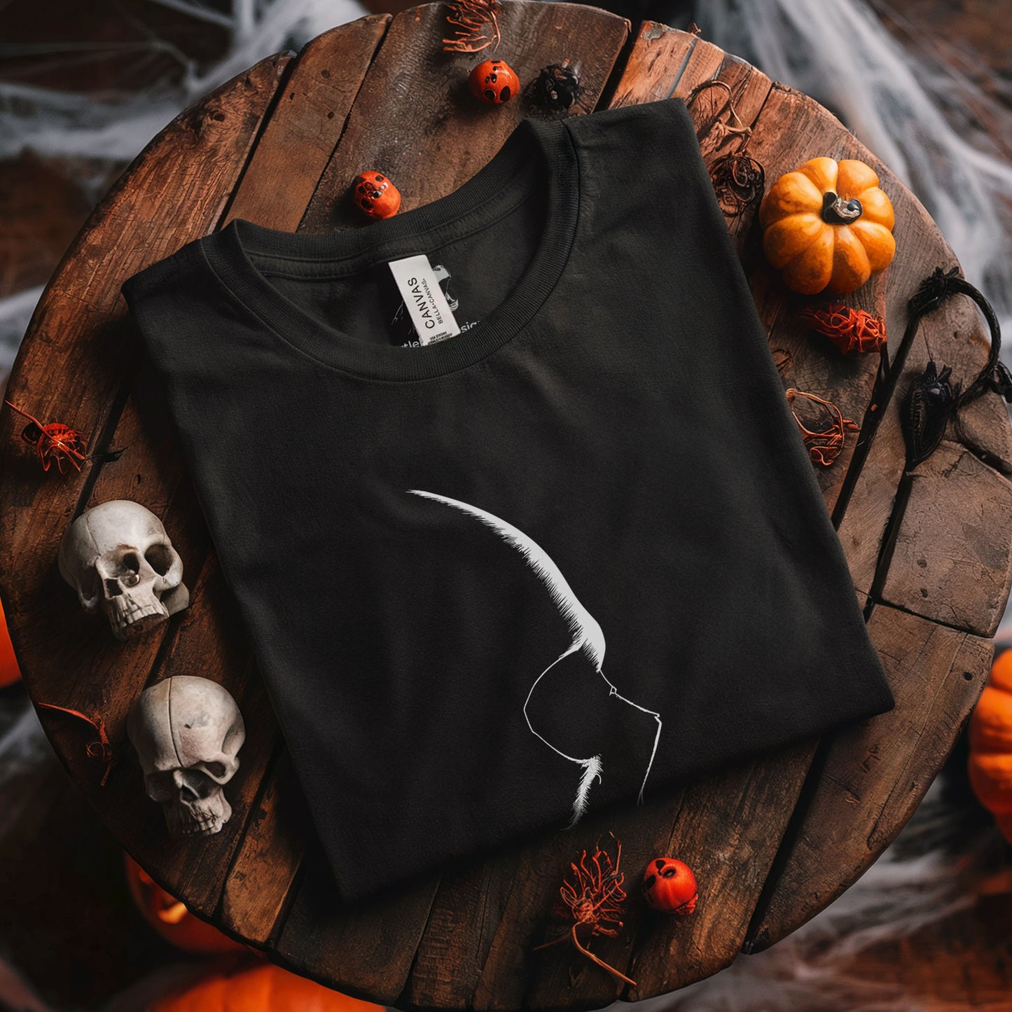 Gothic skull profile graphic tee shirt minimalist dark art design