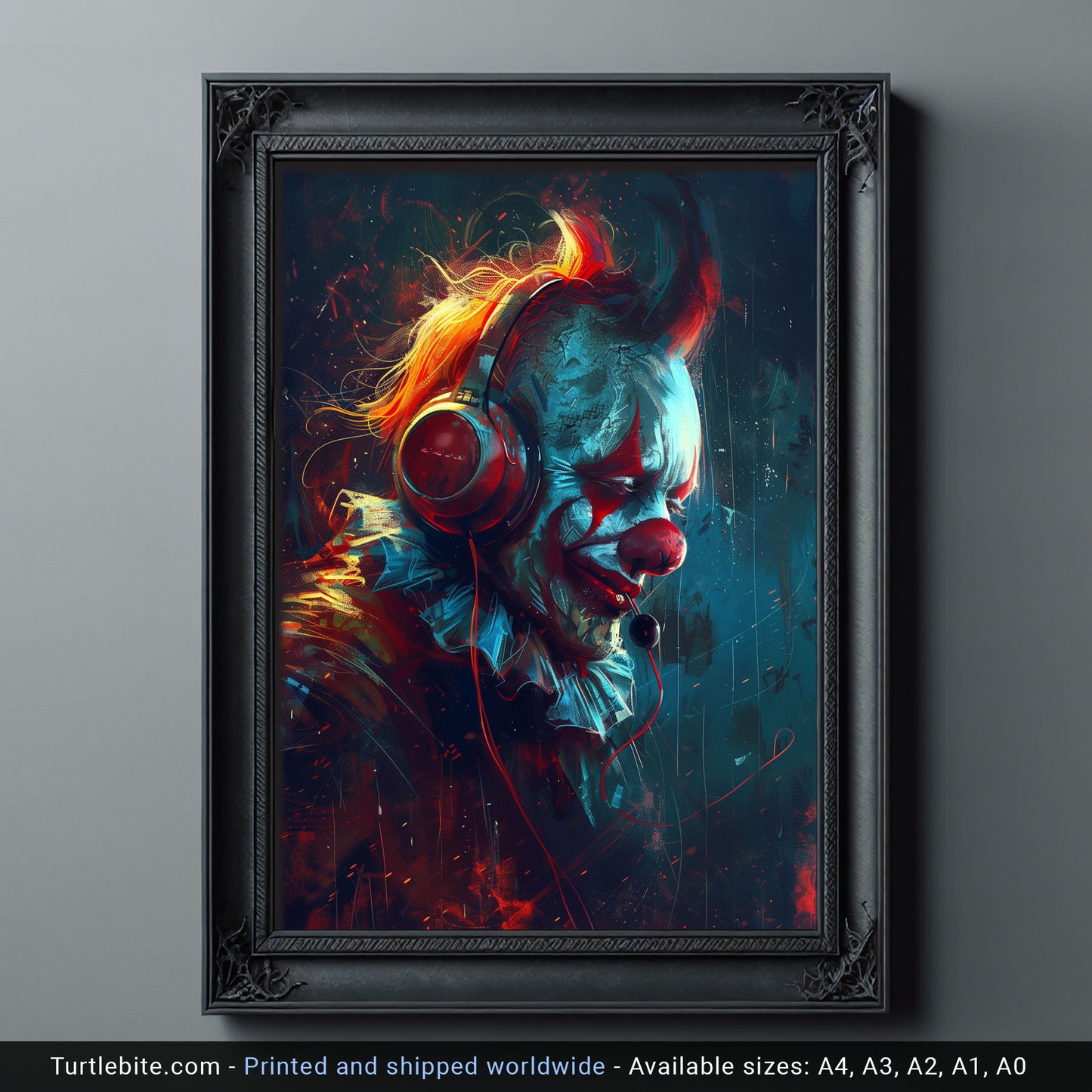 Spooky Clowncore Art for Gothic Aesthetic Decor - Dark Wall Poster