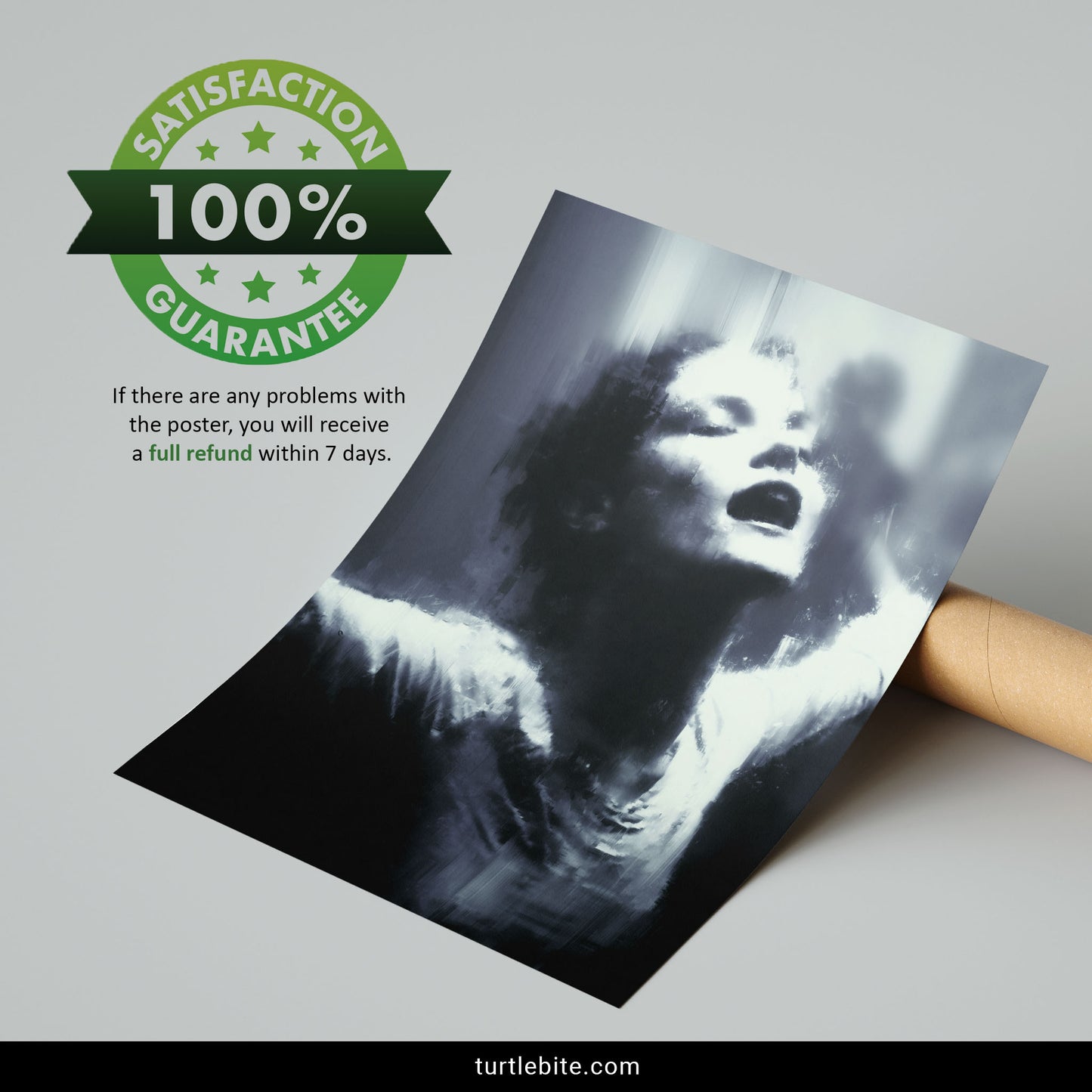 Surreal Dancing Woman Rain Art Print, Dark Gothic Vintage Poster