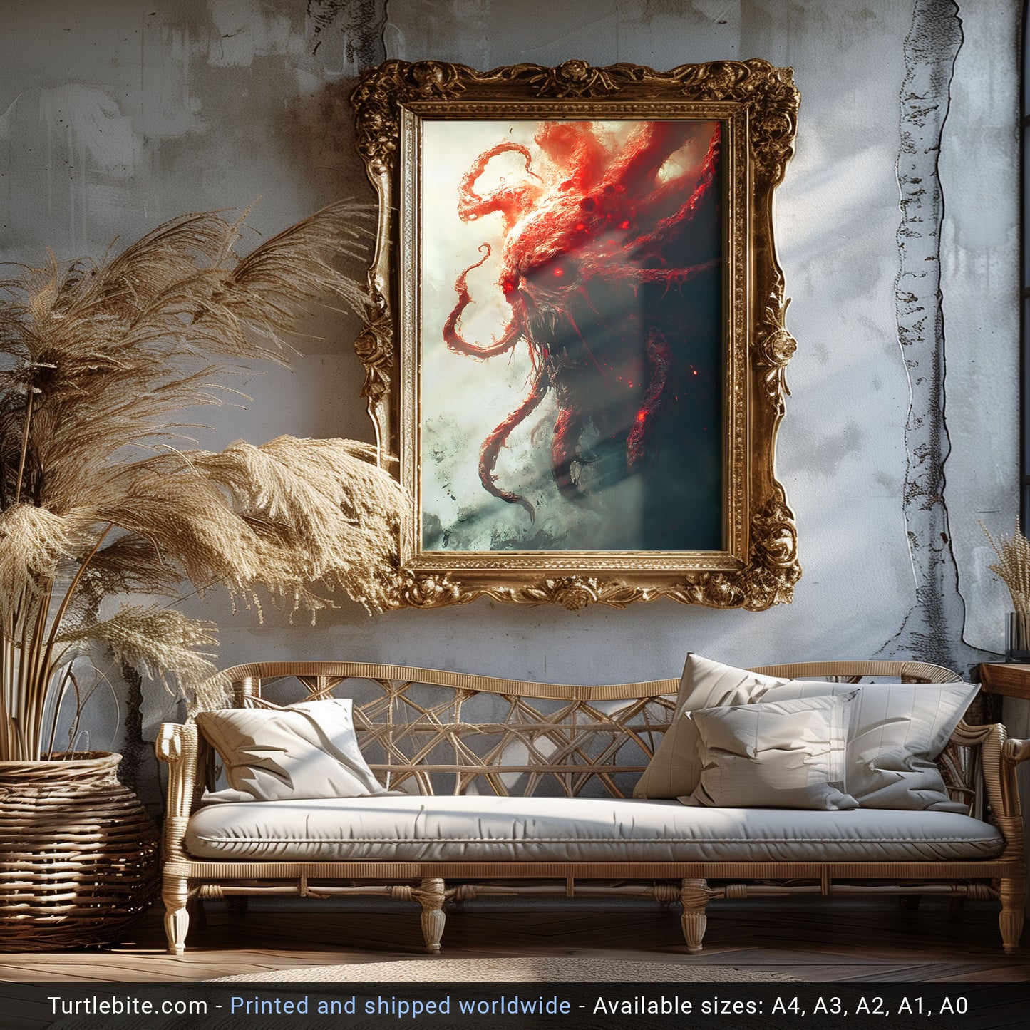 Tentacle Creature Poster - Dark Terrifying Art - Creepy Gorecore Print