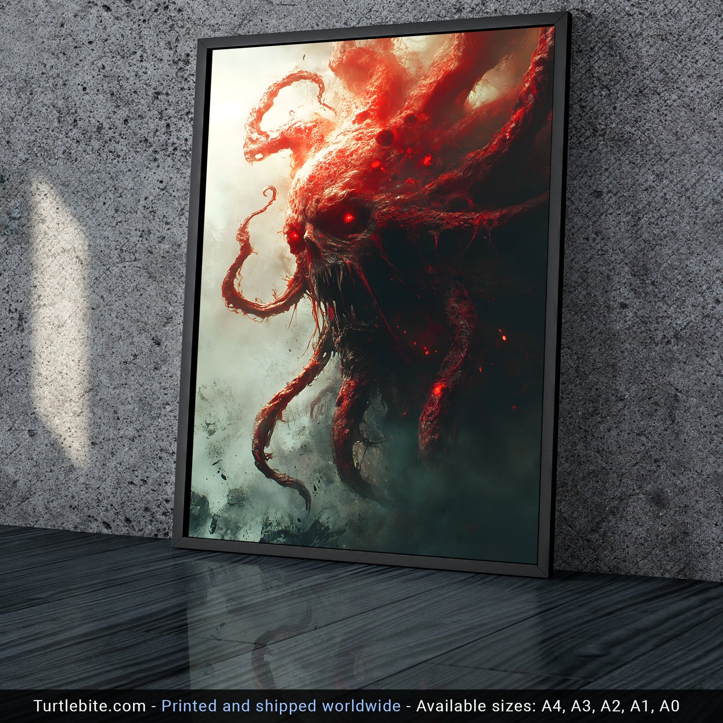 Tentacle Creature Poster - Dark Terrifying Art - Creepy Gorecore Print