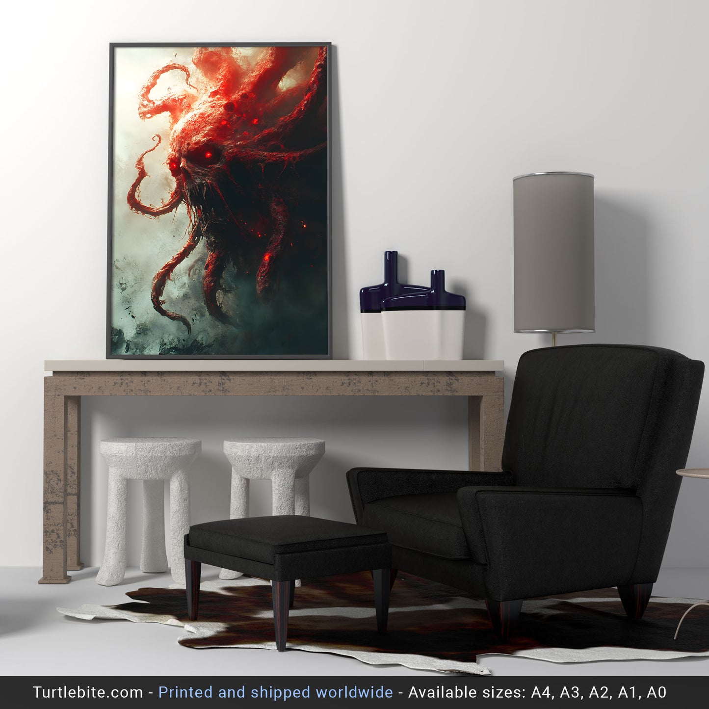 Tentacle Creature Poster - Dark Terrifying Art - Creepy Gorecore Print