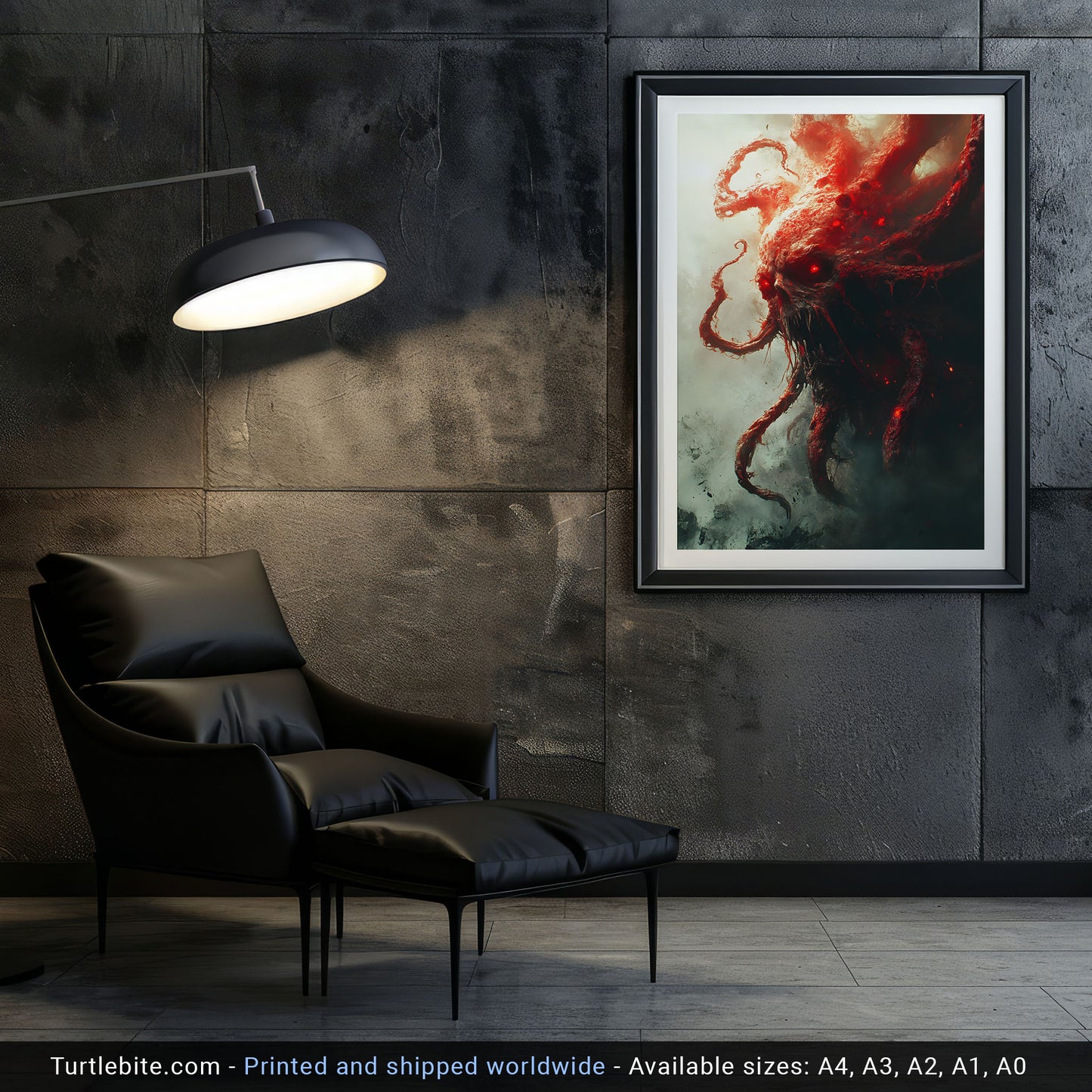 Tentacle Creature Poster - Dark Terrifying Art - Creepy Gorecore Print