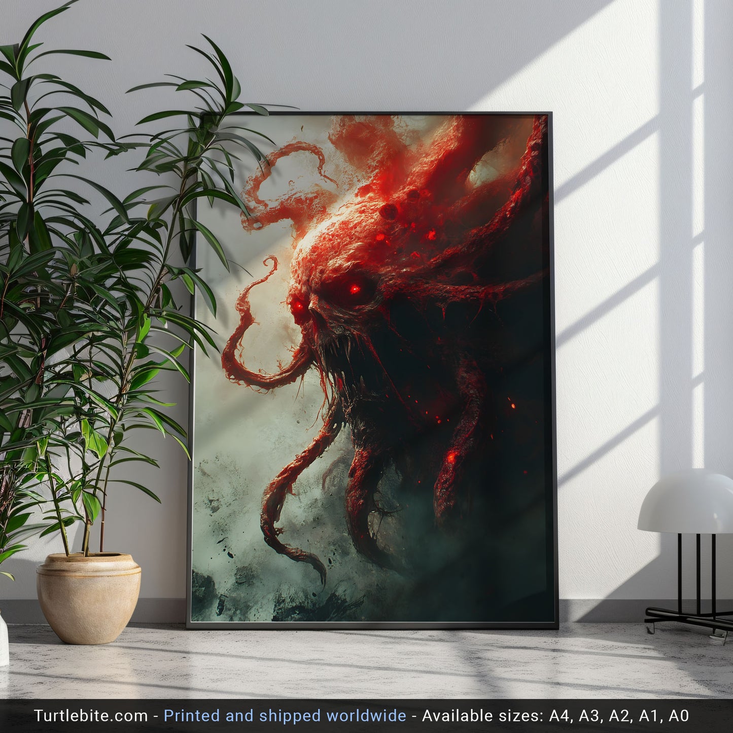 Tentacle Creature Poster - Dark Terrifying Art - Creepy Gorecore Print