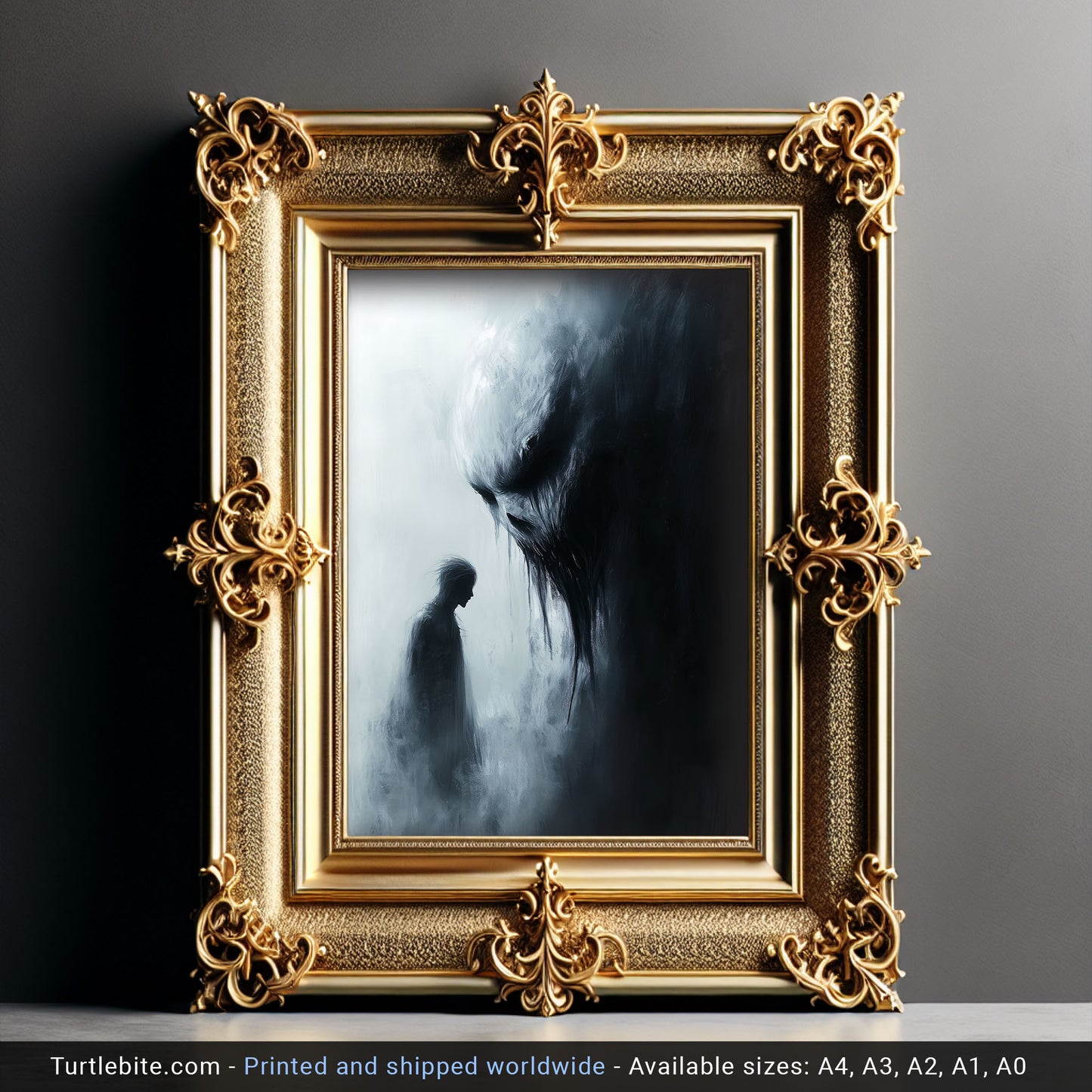 Whispering Nightmare Creature Painting - Spooky Dark Fine Art Print - Scary Poster Artwork